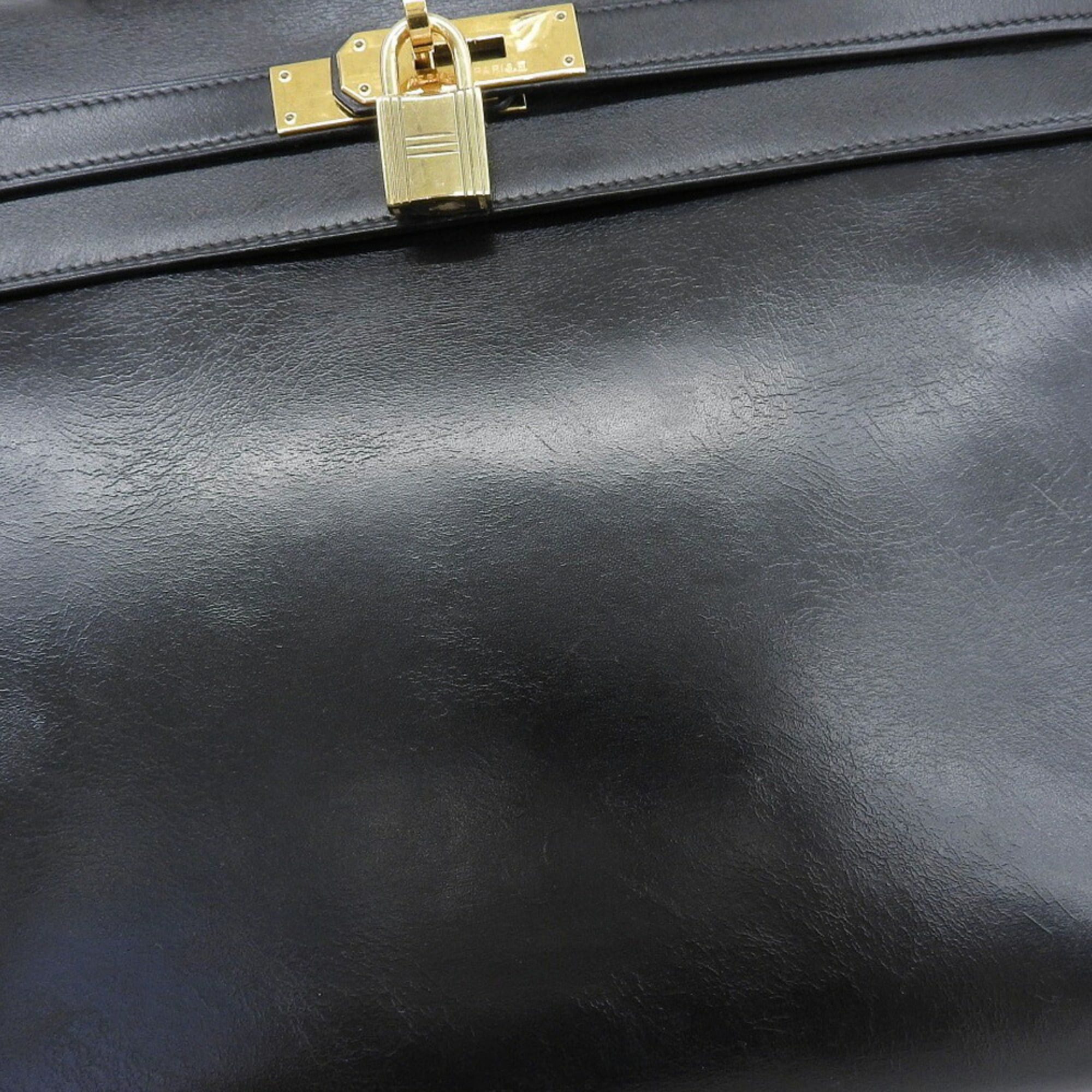 Hermes Hermes Kelly 35 bag, box calf leather, black, gold-plated hardware, inside stitching, with X stamp. Size ONE SIZE - 5 Thumbnail