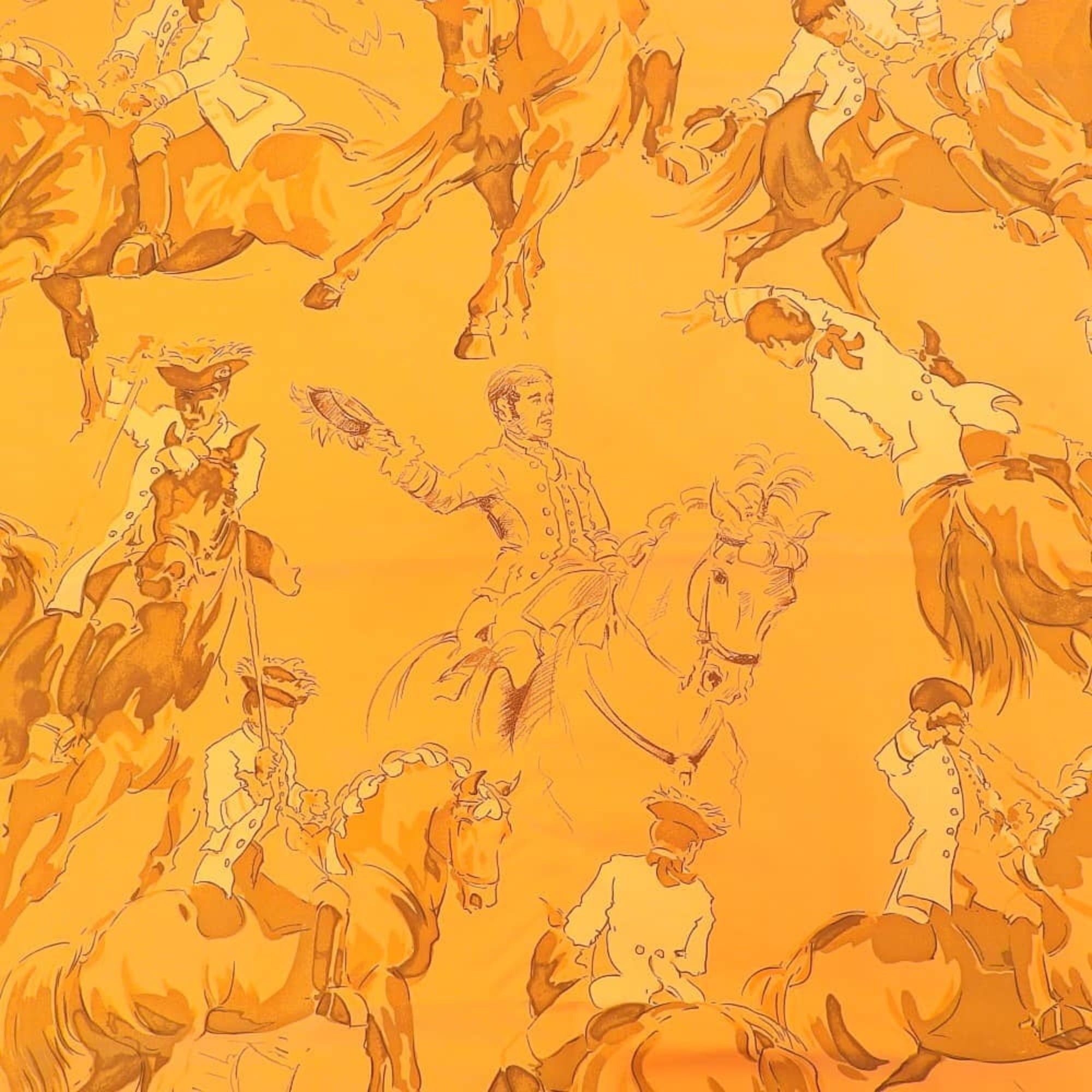 Hermes Hermes Carre 90 Ballet equestre Horse Scarf Muffler Silk Orange Size ONE SIZE - 4 Thumbnail