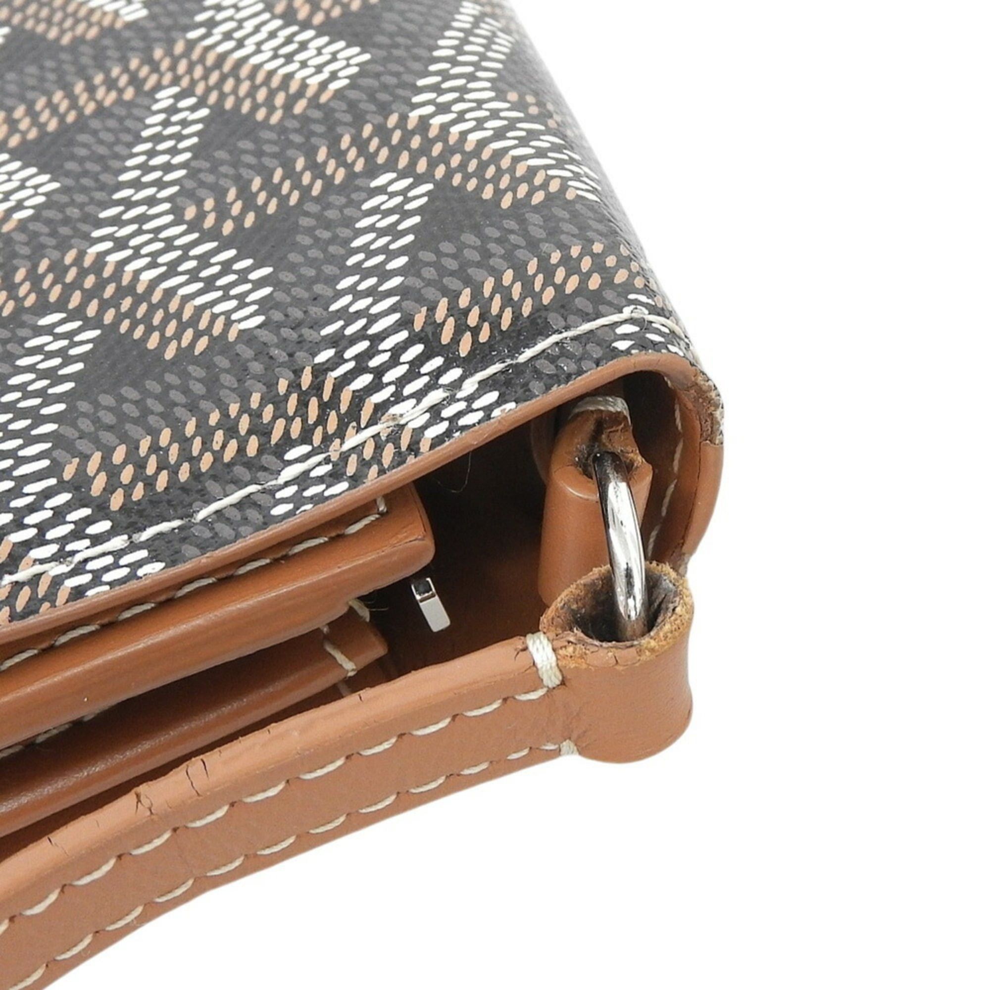 Goyard Goyard Varenne Shoulder Wallet Bag Black Brown PVC Leather Size ONE SIZE - 6 Thumbnail