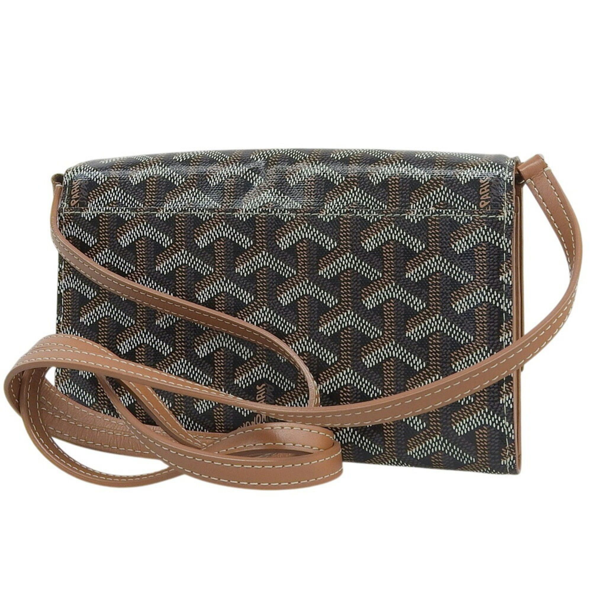 Goyard Goyard Varenne Shoulder Wallet Bag Black Brown PVC Leather Size ONE SIZE - 2 Thumbnail