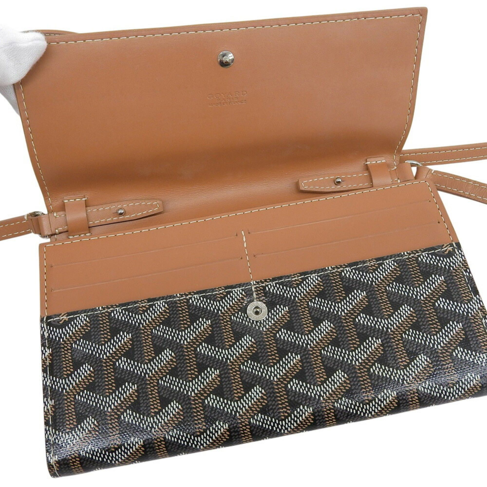 Goyard Goyard Varenne Shoulder Wallet Bag Black Brown PVC Leather Size ONE SIZE - 8 Thumbnail