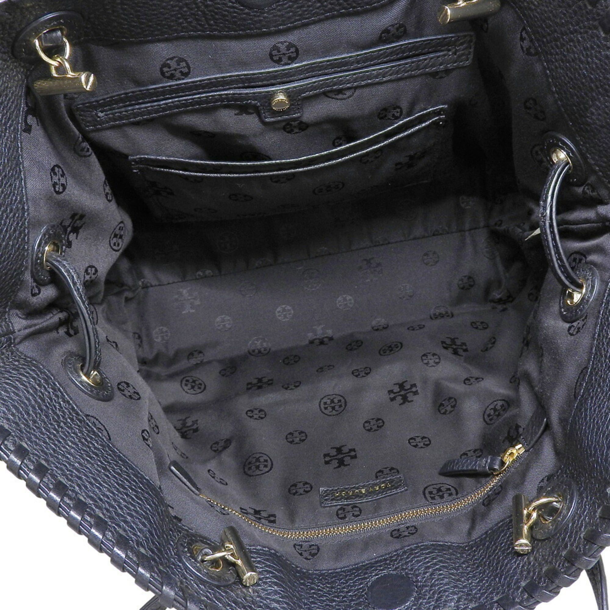 Tory Burch Tory Burch boat-shaped tote bag/shoulder bag, leather, black. Size ONE SIZE - 3 Thumbnail