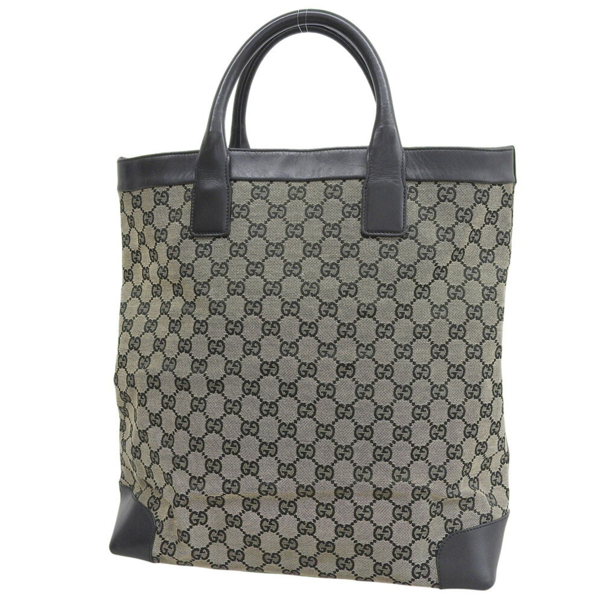 Gucci Gucci GG Canvas Handbag 002 1121 001553 x Leather Gray Navy Size ONE SIZE - 2 Thumbnail