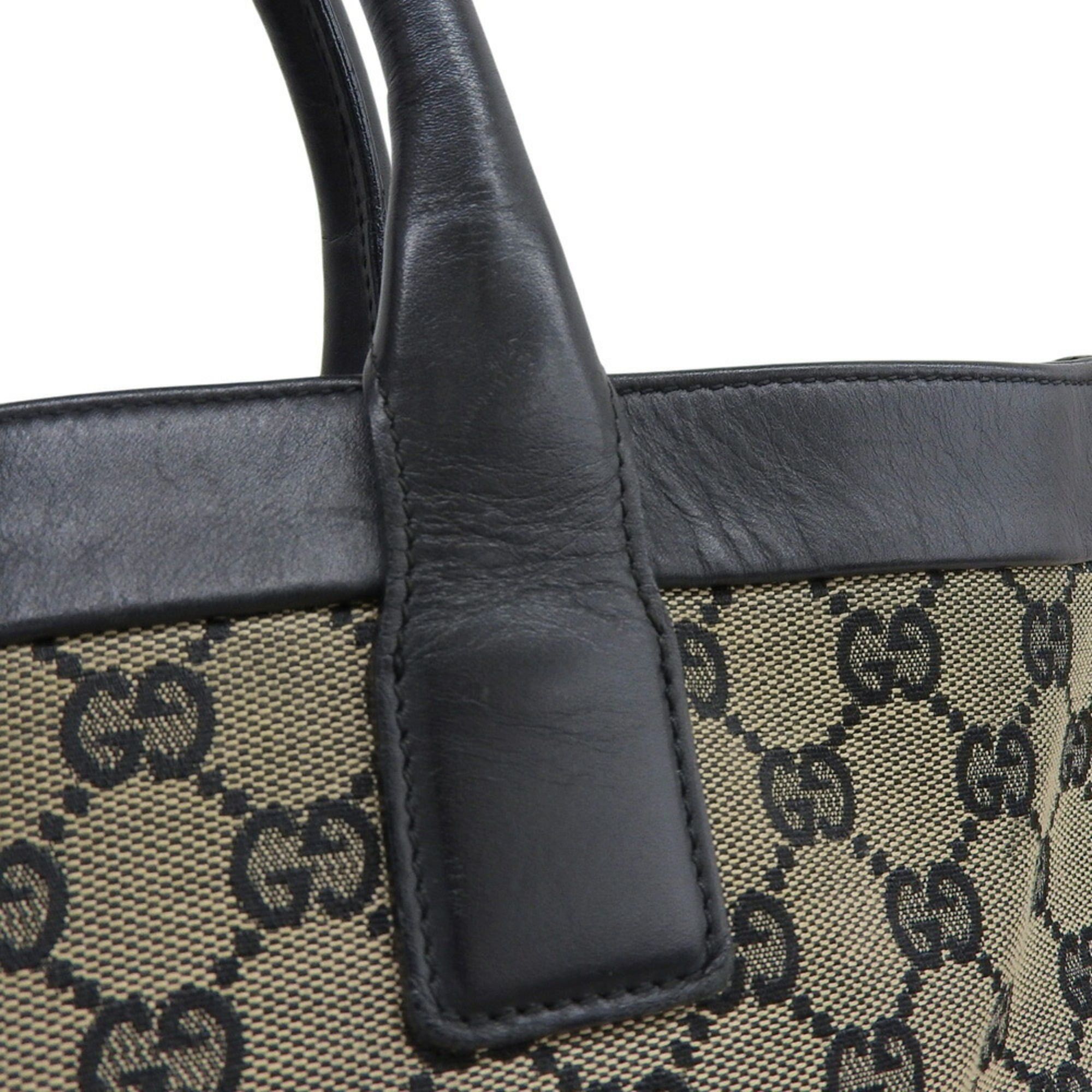 Gucci Gucci GG Canvas Handbag 002 1121 001553 x Leather Gray Navy Size ONE SIZE - 8 Thumbnail