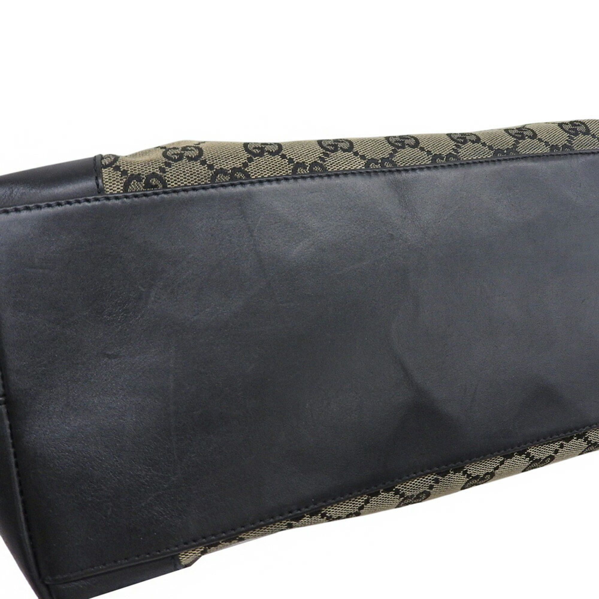 Gucci Gucci GG Canvas Handbag 002 1121 001553 x Leather Gray Navy Size ONE SIZE - 6 Thumbnail