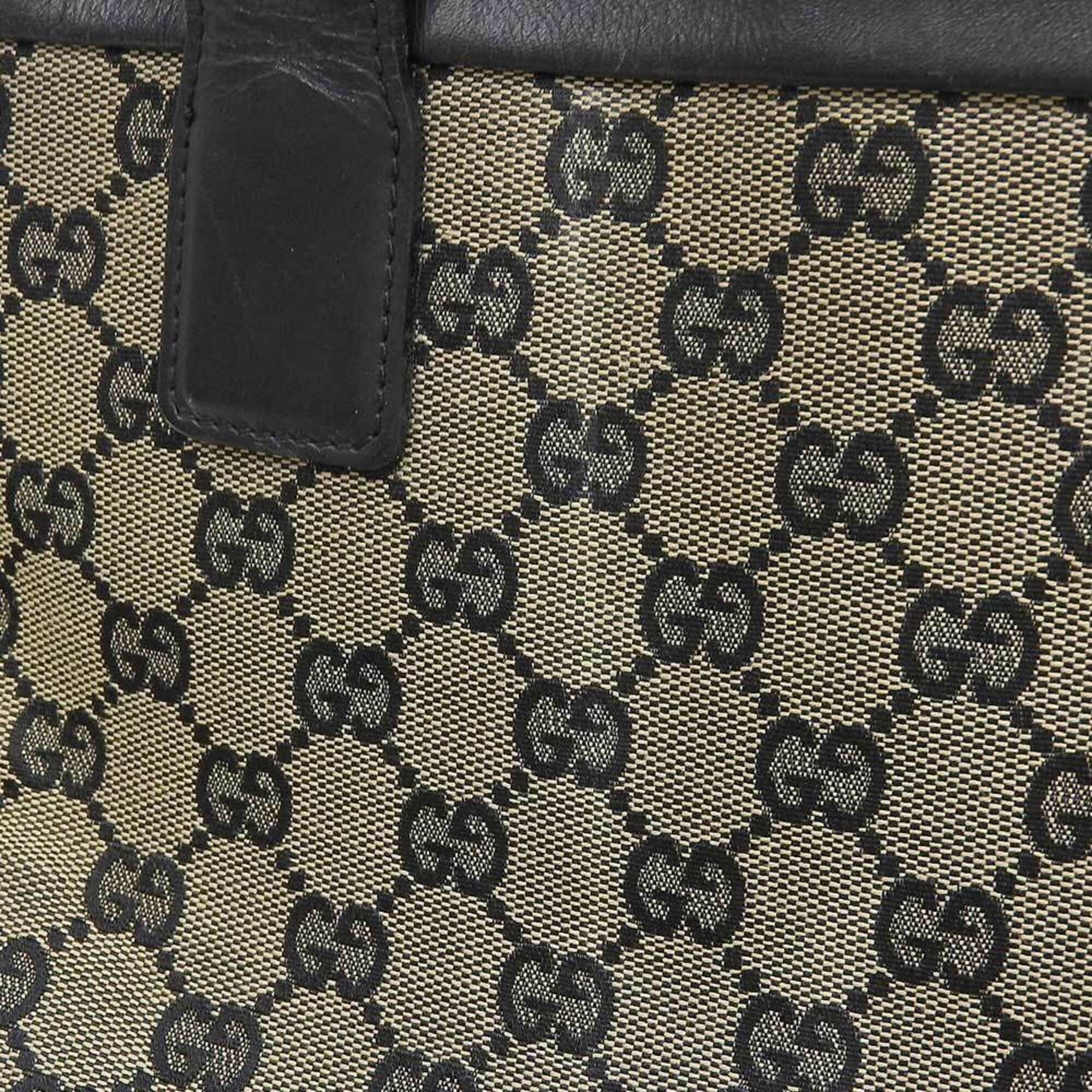 Gucci Gucci GG Canvas Handbag 002 1121 001553 x Leather Gray Navy Size ONE SIZE - 9 Thumbnail