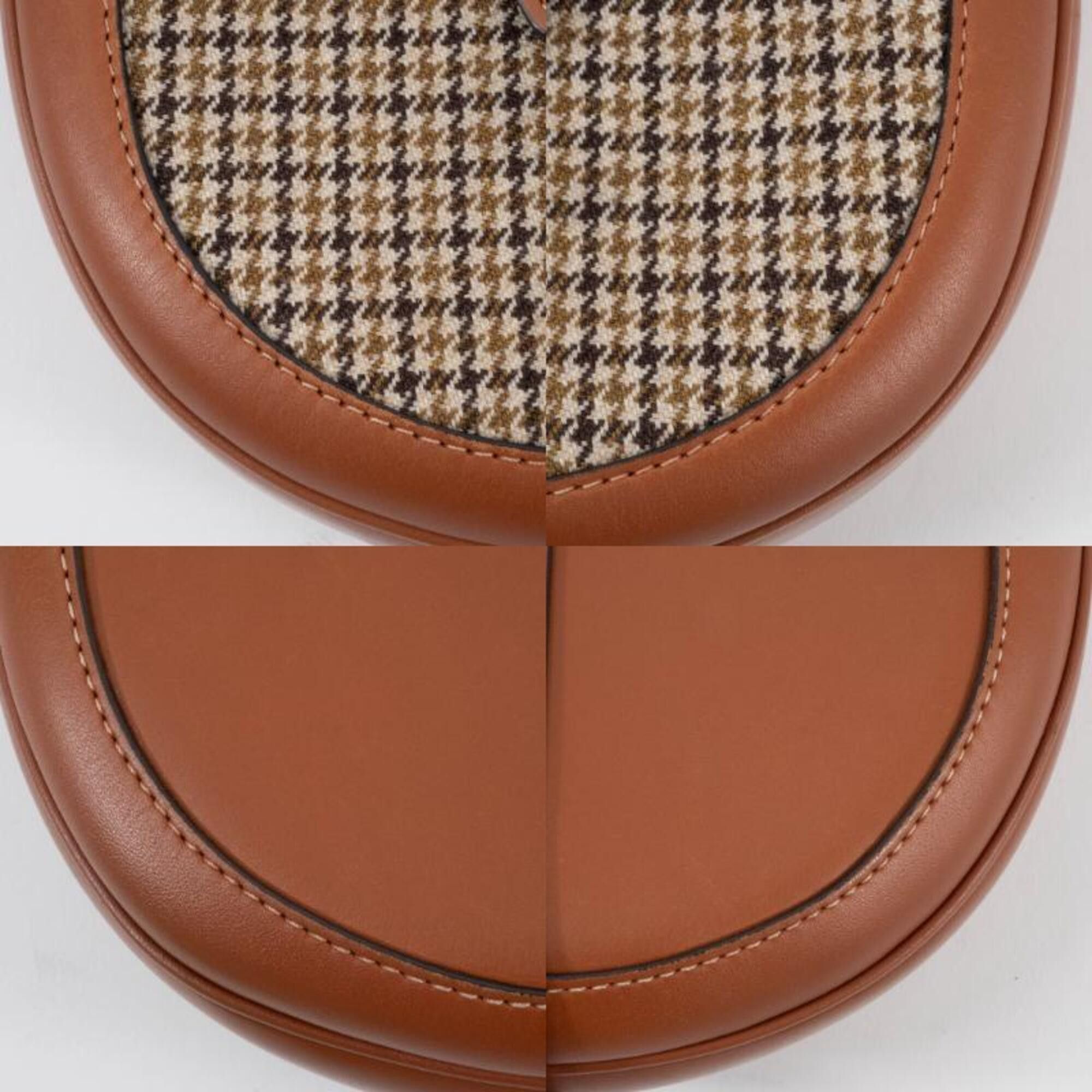 Celine Celine Shoulder Bag for Women, Small Buzas 16 (Seize), Tan, Textile Houndstooth Pattern Size ONE SIZE - 19 Thumbnail