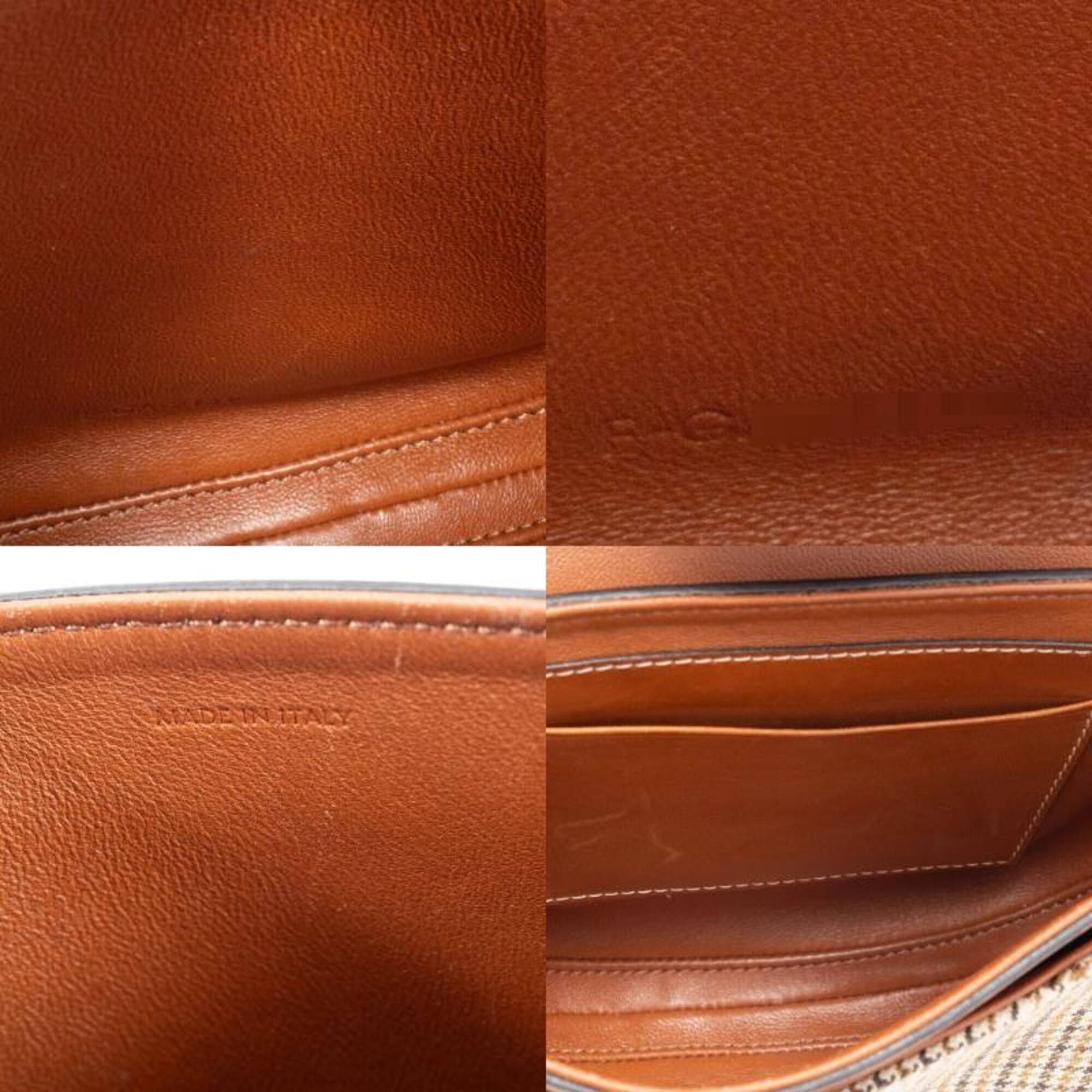 Celine Celine Shoulder Bag for Women, Small Buzas 16 (Seize), Tan, Textile Houndstooth Pattern Size ONE SIZE - 14 Thumbnail