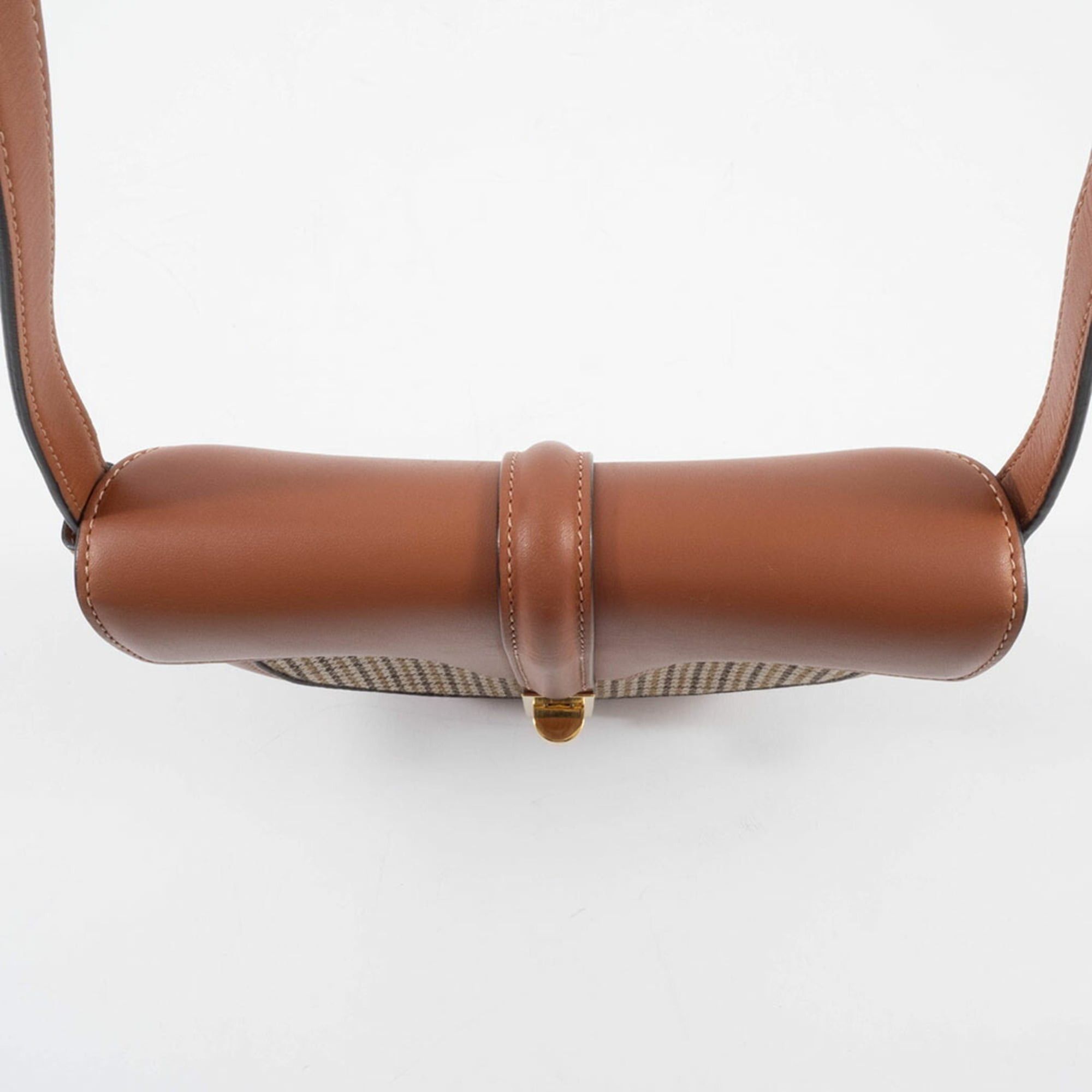 Celine Celine Shoulder Bag for Women, Small Buzas 16 (Seize), Tan, Textile Houndstooth Pattern Size ONE SIZE - 6 Thumbnail