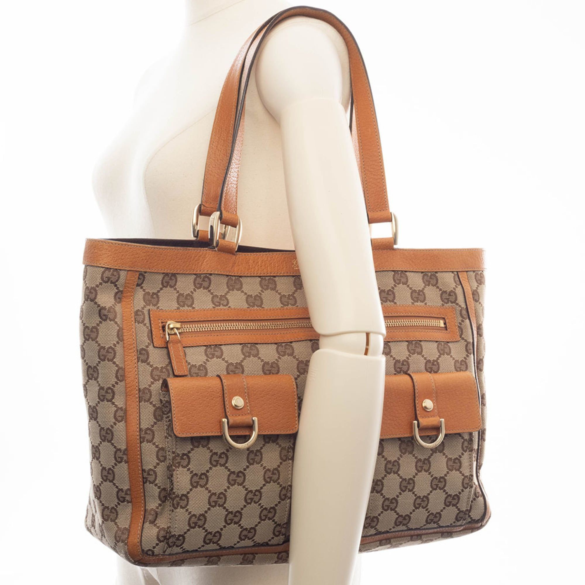 Gucci Gucci Abbey Tote Bag 146247 GG Canvas Leather Beige Brown Women's Size ONE SIZE - 10 Thumbnail