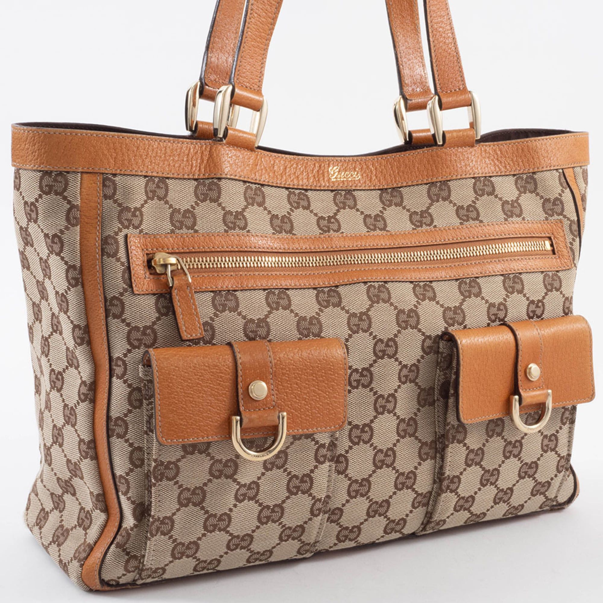Gucci Gucci Abbey Tote Bag 146247 GG Canvas Leather Beige Brown Women's Size ONE SIZE - 7 Thumbnail