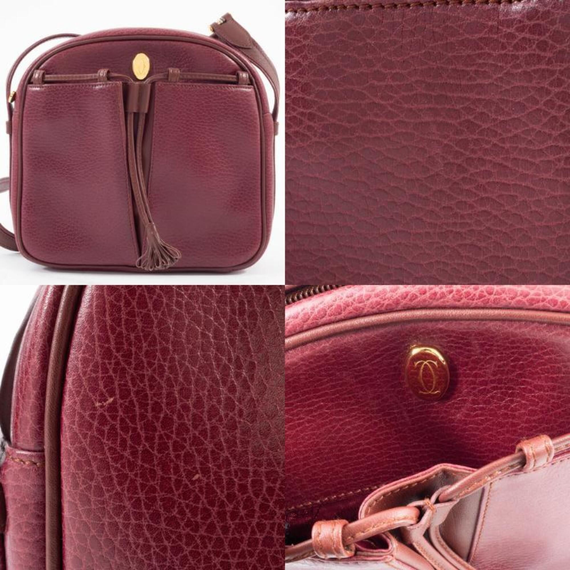 Cartier Cartier Must Line Shoulder Bag, Leather, Bordeaux, Trinity Tassel Pouch Size ONE SIZE - 17 Thumbnail