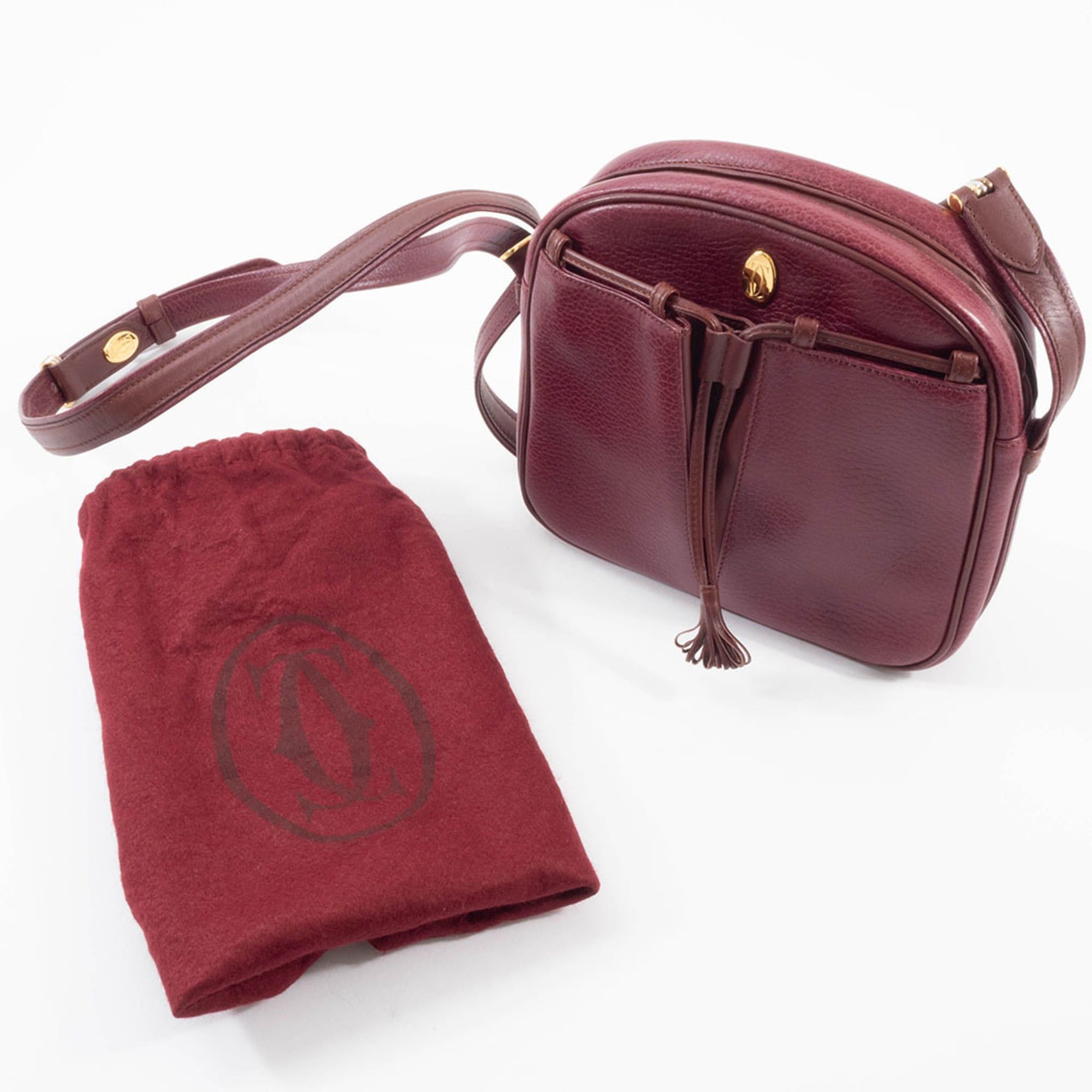 Cartier Cartier Must Line Shoulder Bag, Leather, Bordeaux, Trinity Tassel Pouch Size ONE SIZE - 15 Thumbnail