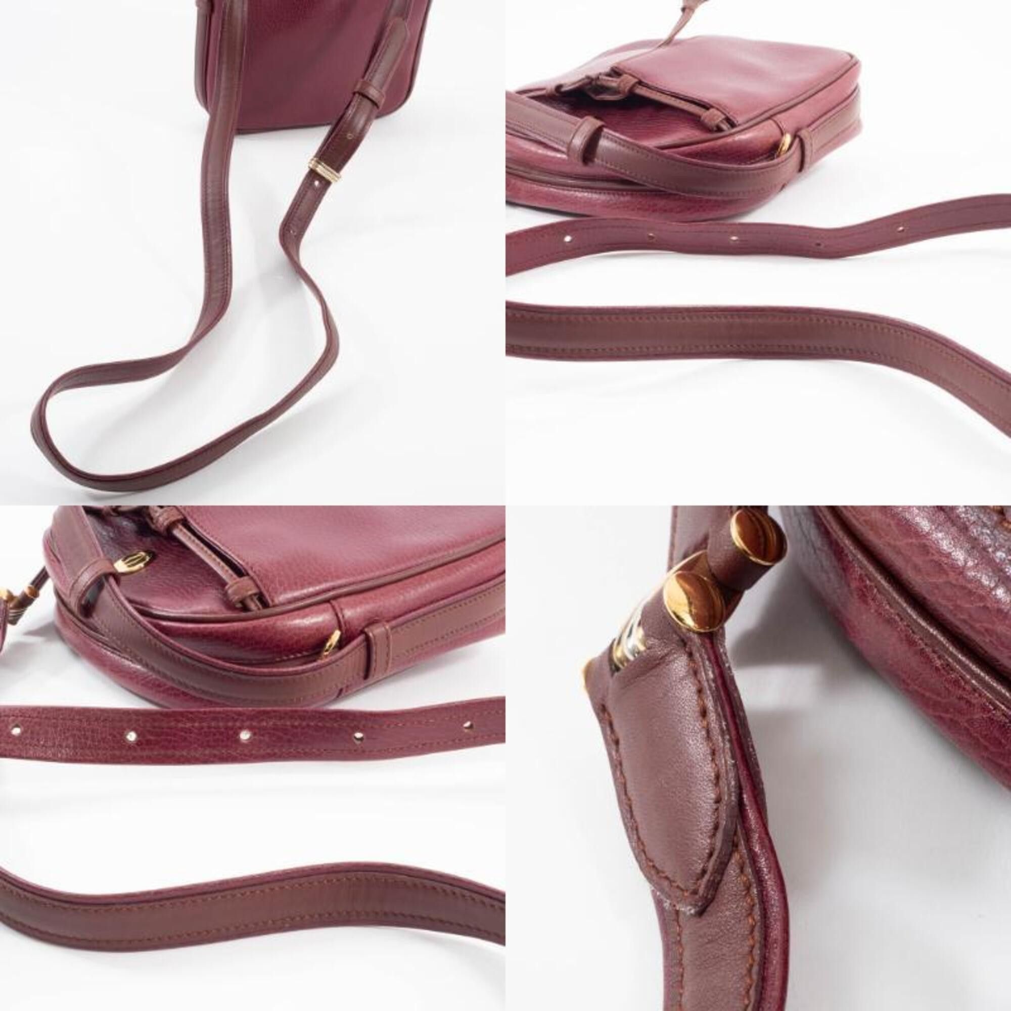 Cartier Cartier Must Line Shoulder Bag, Leather, Bordeaux, Trinity Tassel Pouch Size ONE SIZE - 18 Thumbnail