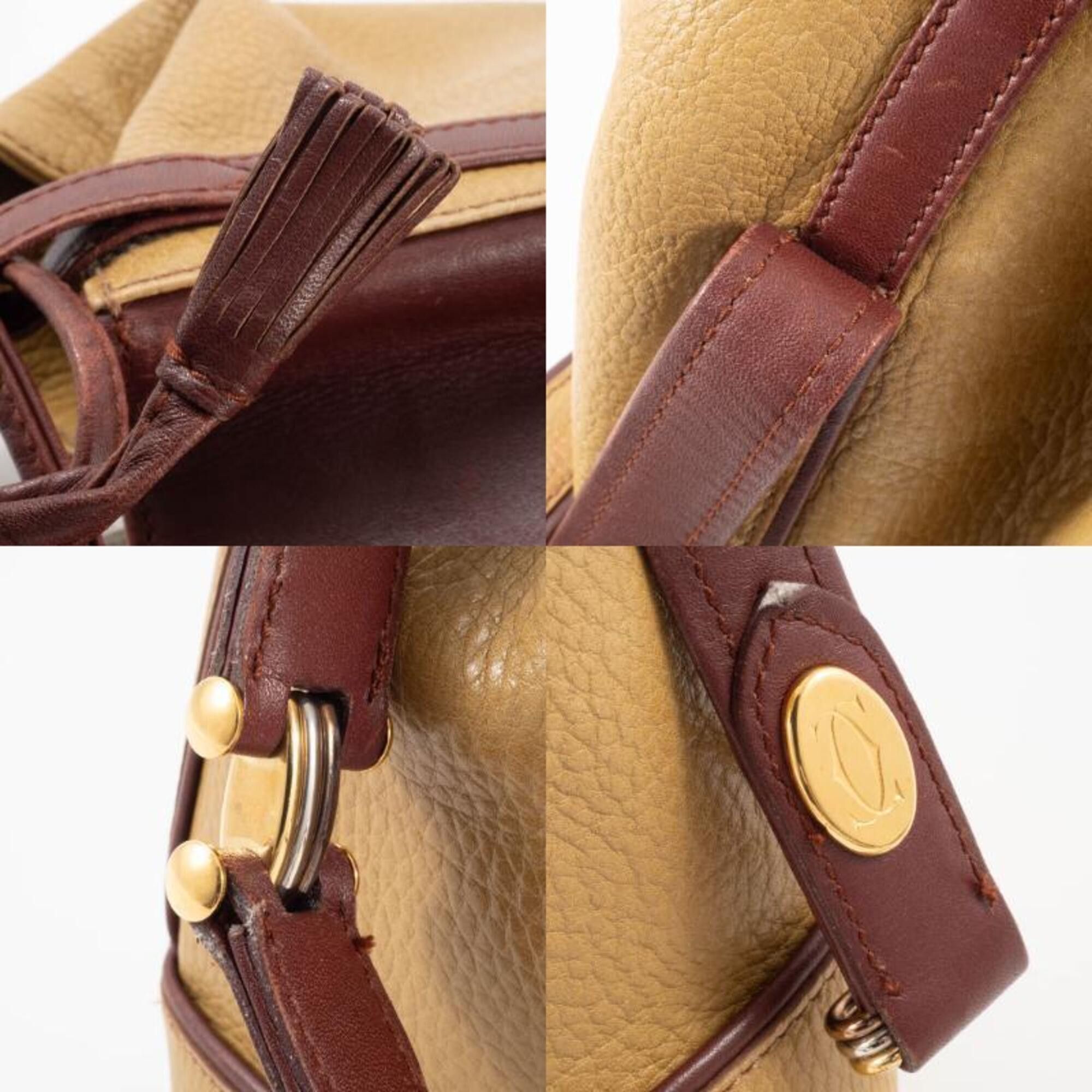 Cartier Cartier Must Line Trinity Shoulder Bag, Leather, Mustard/Bordeaux, Women's Size ONE SIZE - 17 Thumbnail