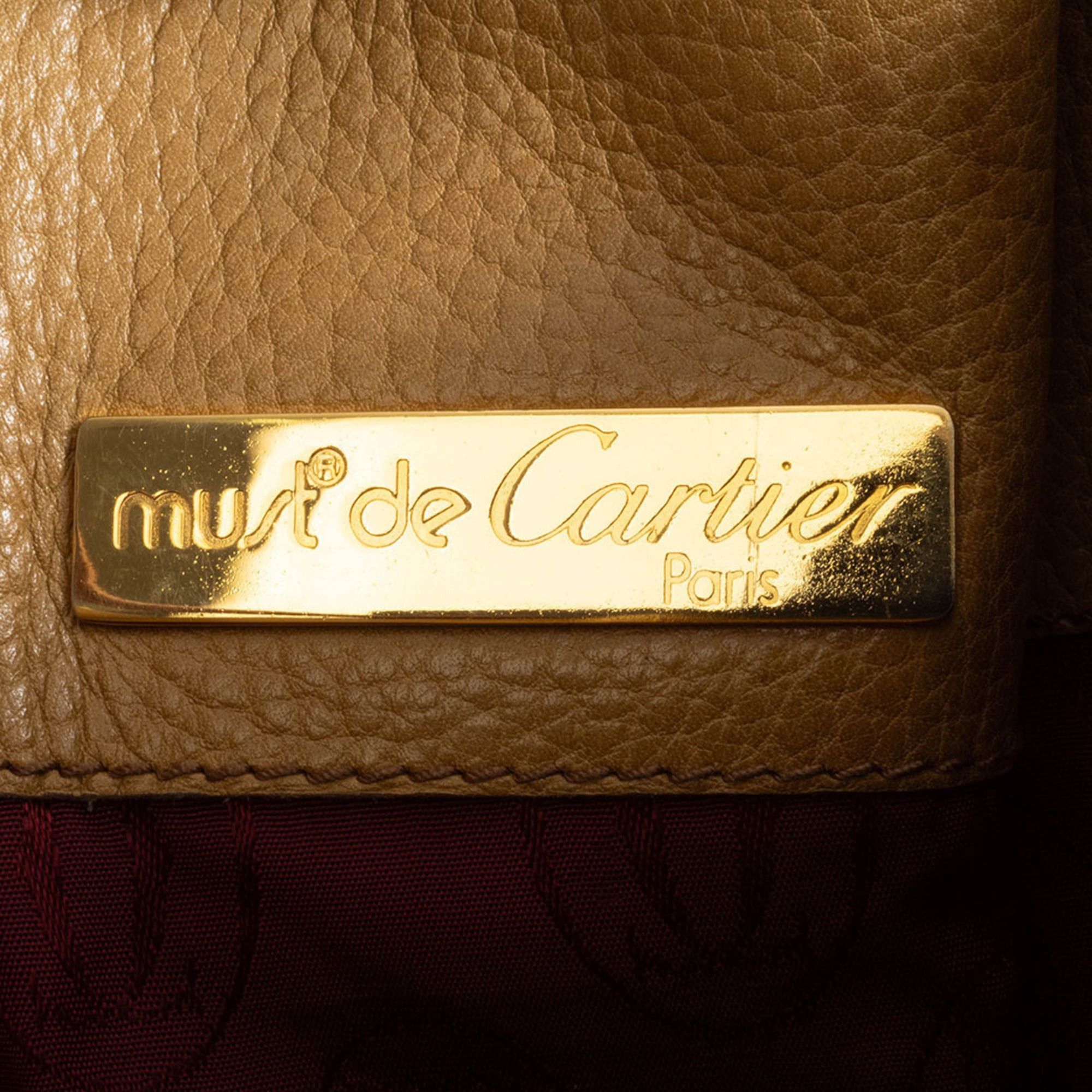 Cartier Cartier Must Line Trinity Shoulder Bag, Leather, Mustard/Bordeaux, Women's Size ONE SIZE - 11 Thumbnail