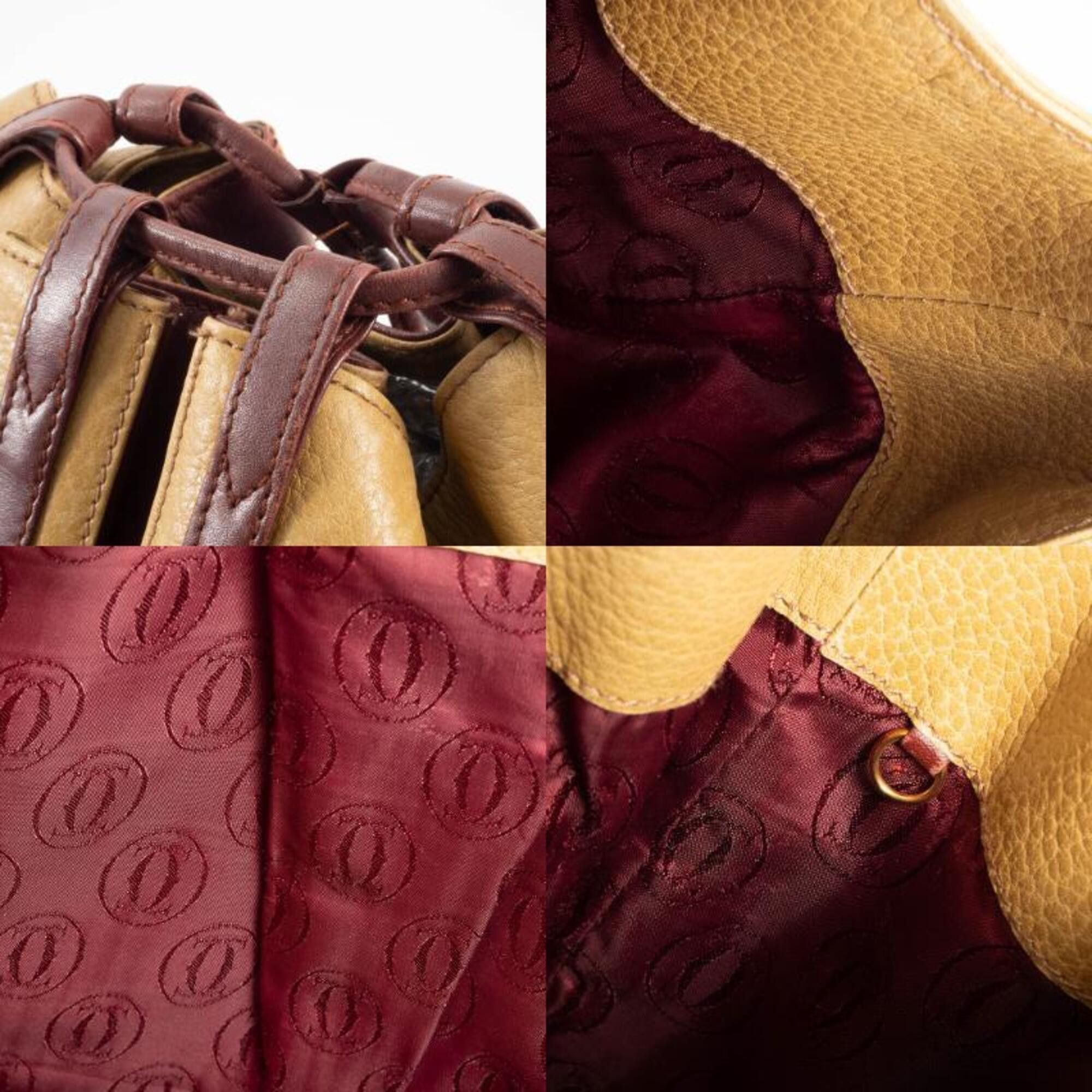 Cartier Cartier Must Line Trinity Shoulder Bag, Leather, Mustard/Bordeaux, Women's Size ONE SIZE - 14 Thumbnail