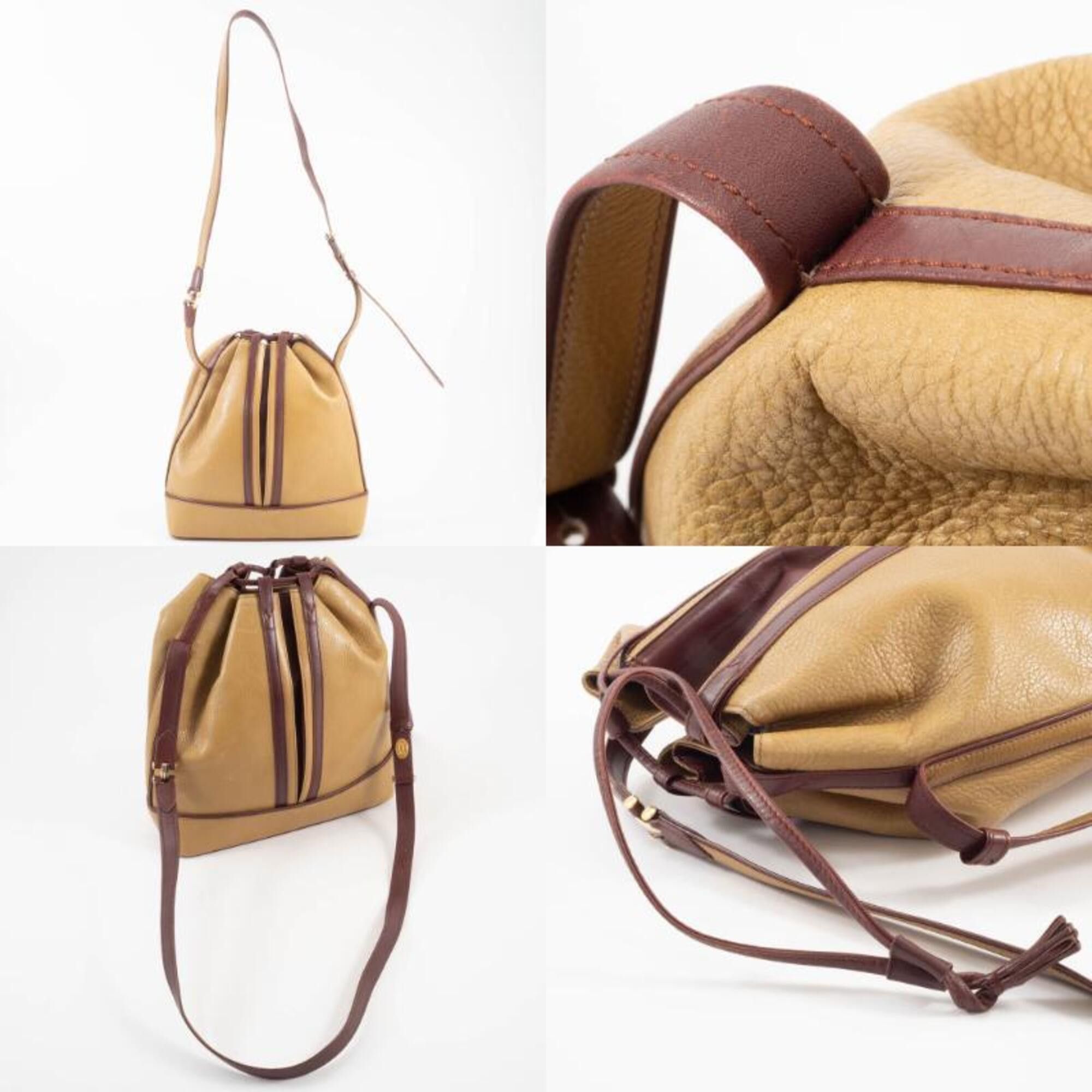 Cartier Cartier Must Line Trinity Shoulder Bag, Leather, Mustard/Bordeaux, Women's Size ONE SIZE - 18 Thumbnail