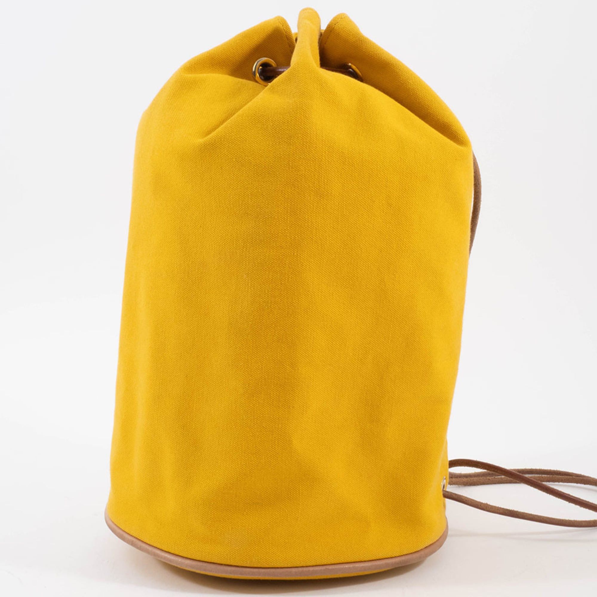 Hermes Hermes Shoulder Bag Polochon Mimil PM 100% Cotton Yellow Size ONE SIZE - 5 Thumbnail