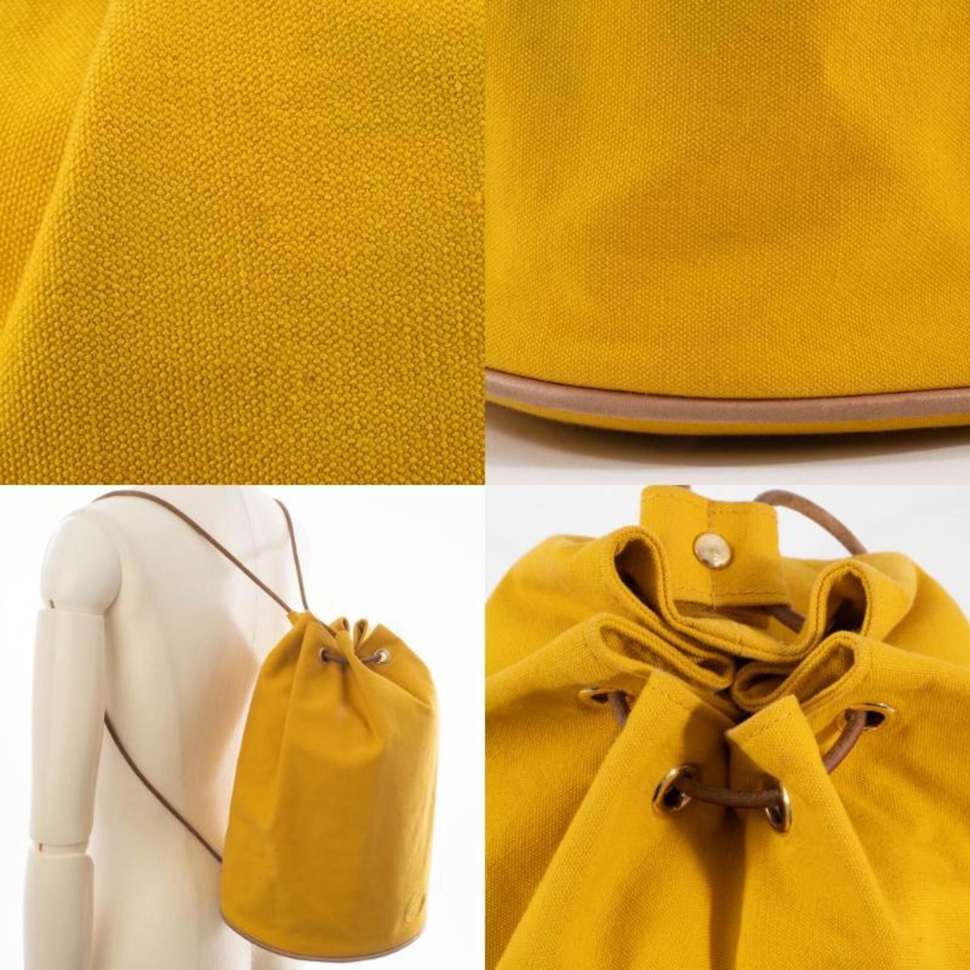 Hermes Hermes Shoulder Bag Polochon Mimil PM 100% Cotton Yellow Size ONE SIZE - 20 Thumbnail