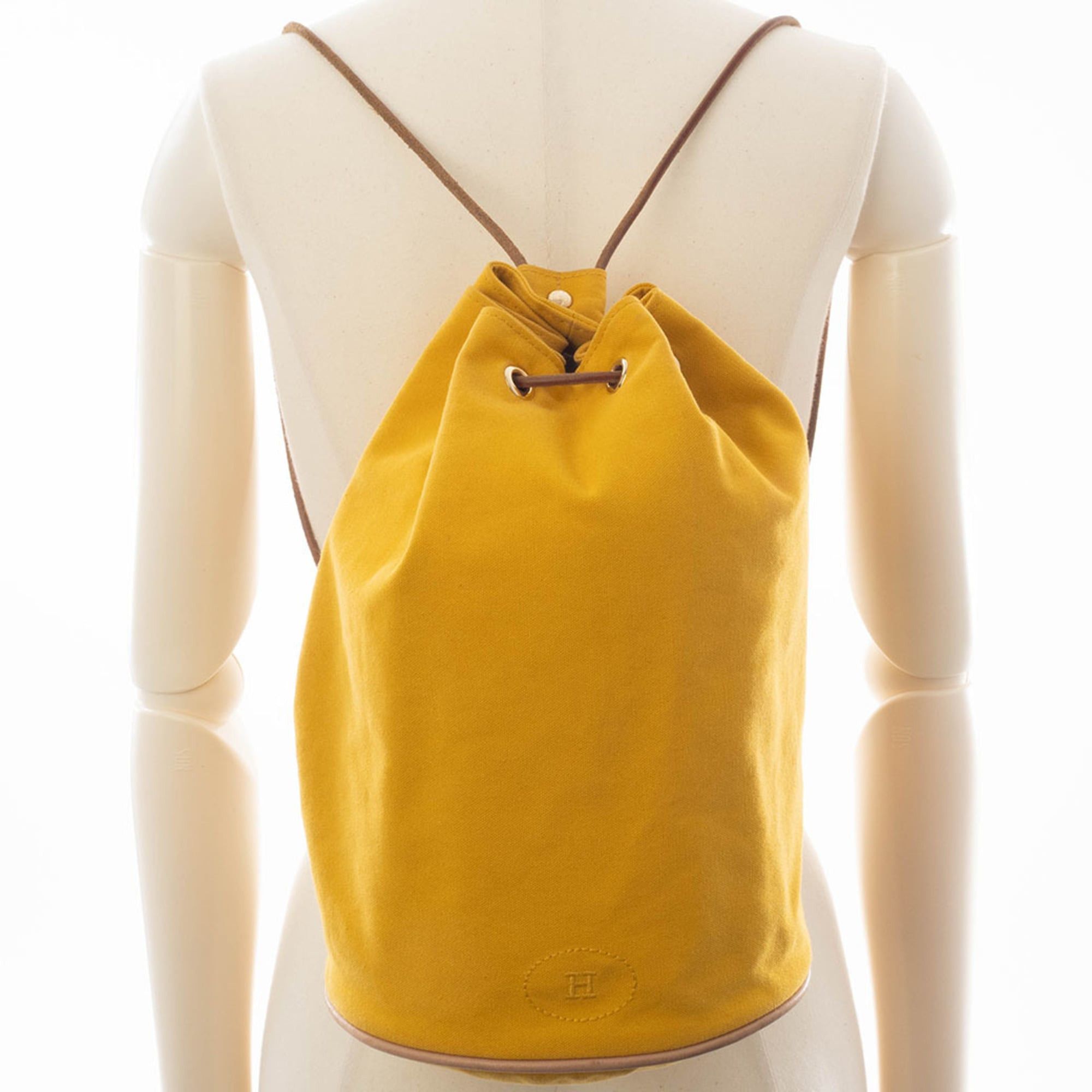 Hermes Hermes Shoulder Bag Polochon Mimil PM 100% Cotton Yellow Size ONE SIZE - 11 Thumbnail