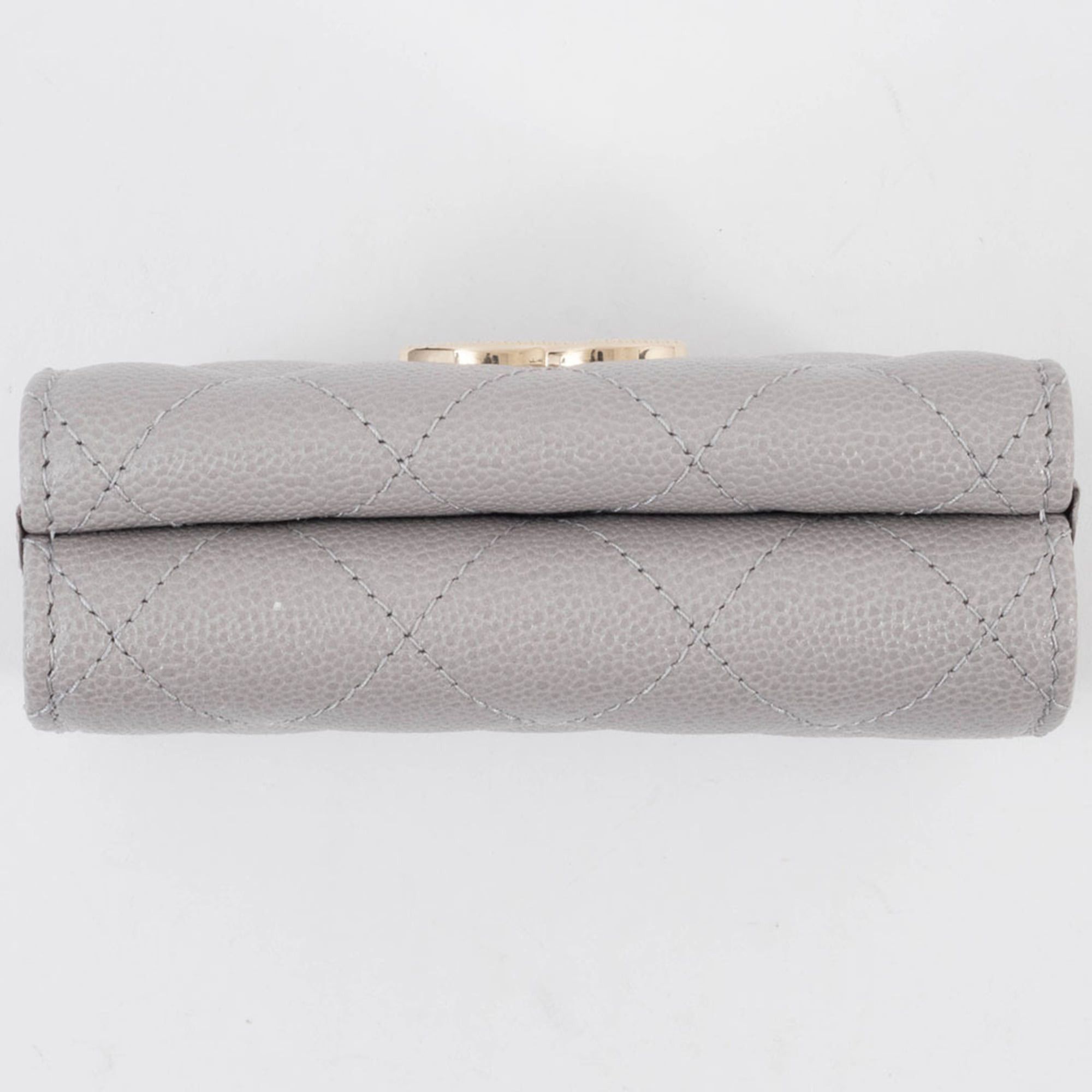 Chanel Chanel Caviar Skin Compact Wallet Tri-fold AP2962 Leather Greige Women's CHANEL Size ONE SIZE - 6 Thumbnail
