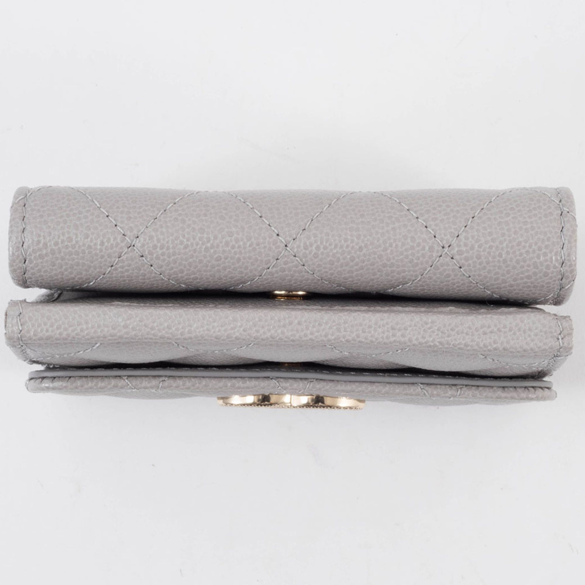 Chanel Chanel Caviar Skin Compact Wallet Tri-fold AP2962 Leather Greige Women's CHANEL Size ONE SIZE - 7 Thumbnail