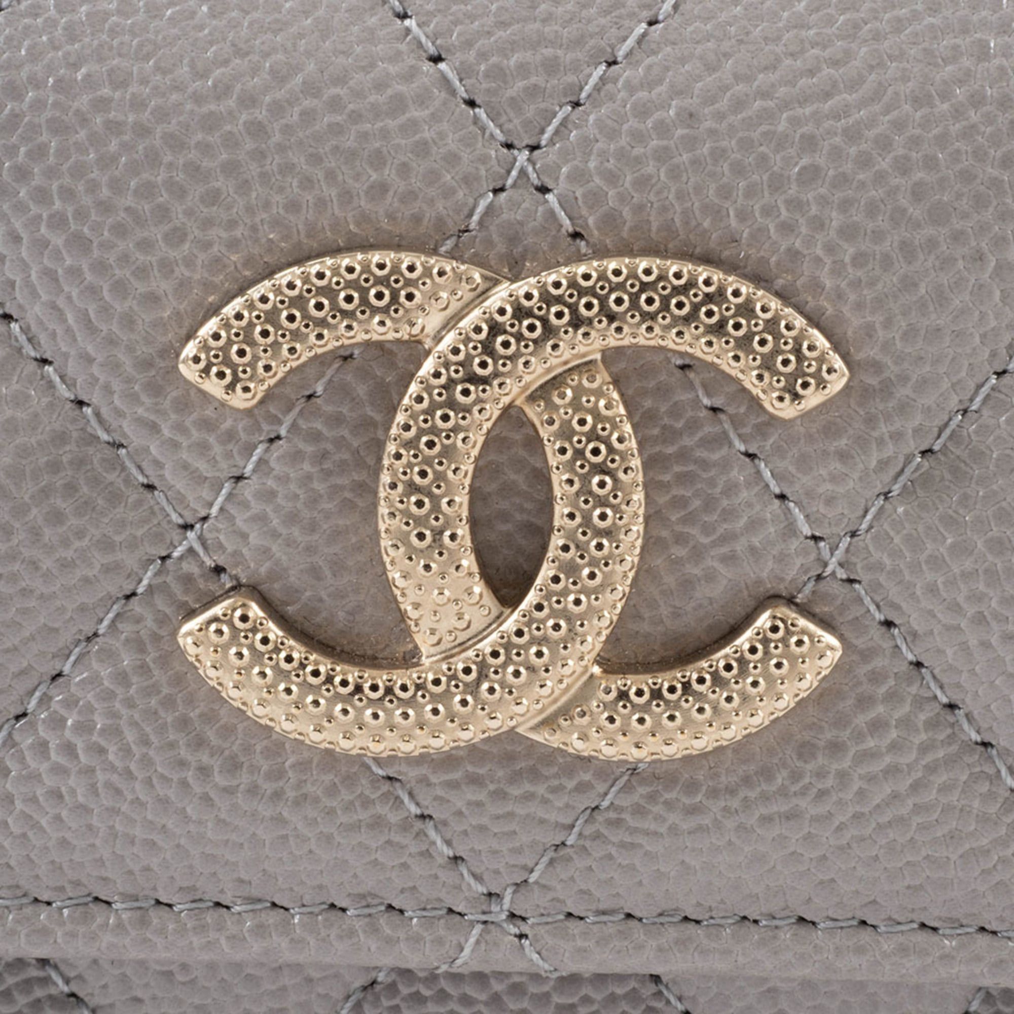 Chanel Chanel Caviar Skin Compact Wallet Tri-fold AP2962 Leather Greige Women's CHANEL Size ONE SIZE - 10 Thumbnail