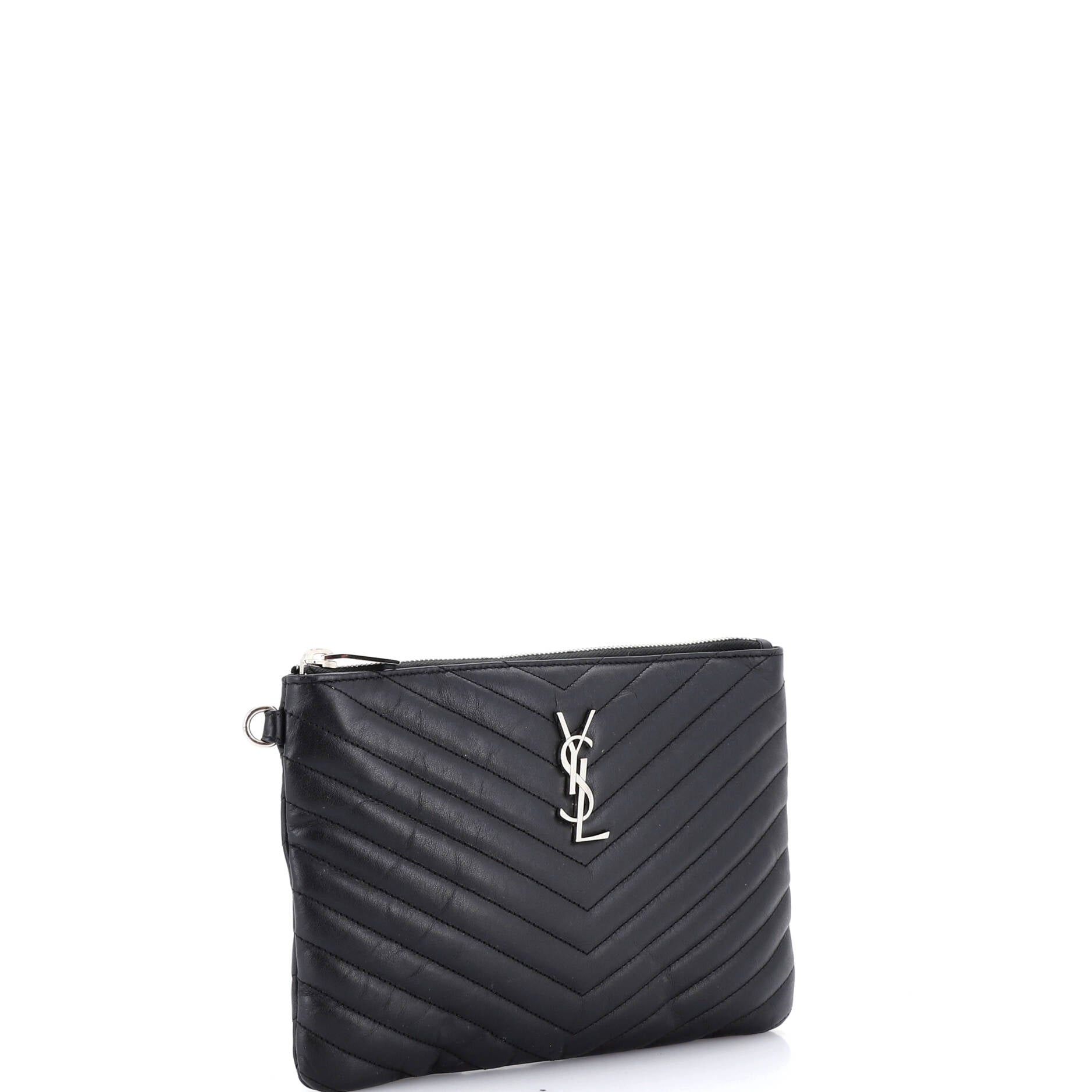 Saint Laurent Paris Classic Monogram Wristlet Pouch Size ONE SIZE - 2 Thumbnail