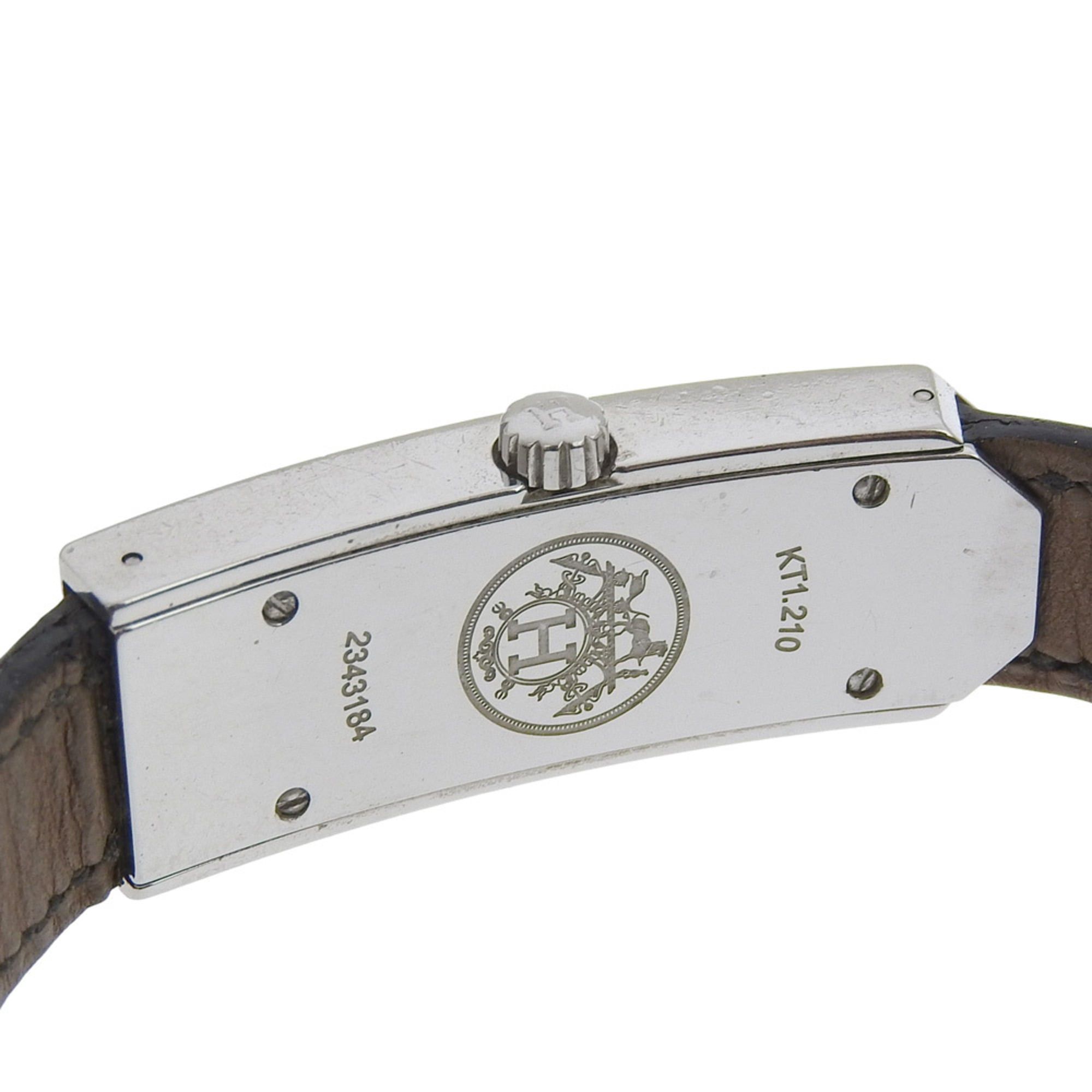 Hermes Hermes Kelly II watch KT1.210, stainless steel, quartz, analog display, white dial, women's watch. Size ONE SIZE - 5 Thumbnail