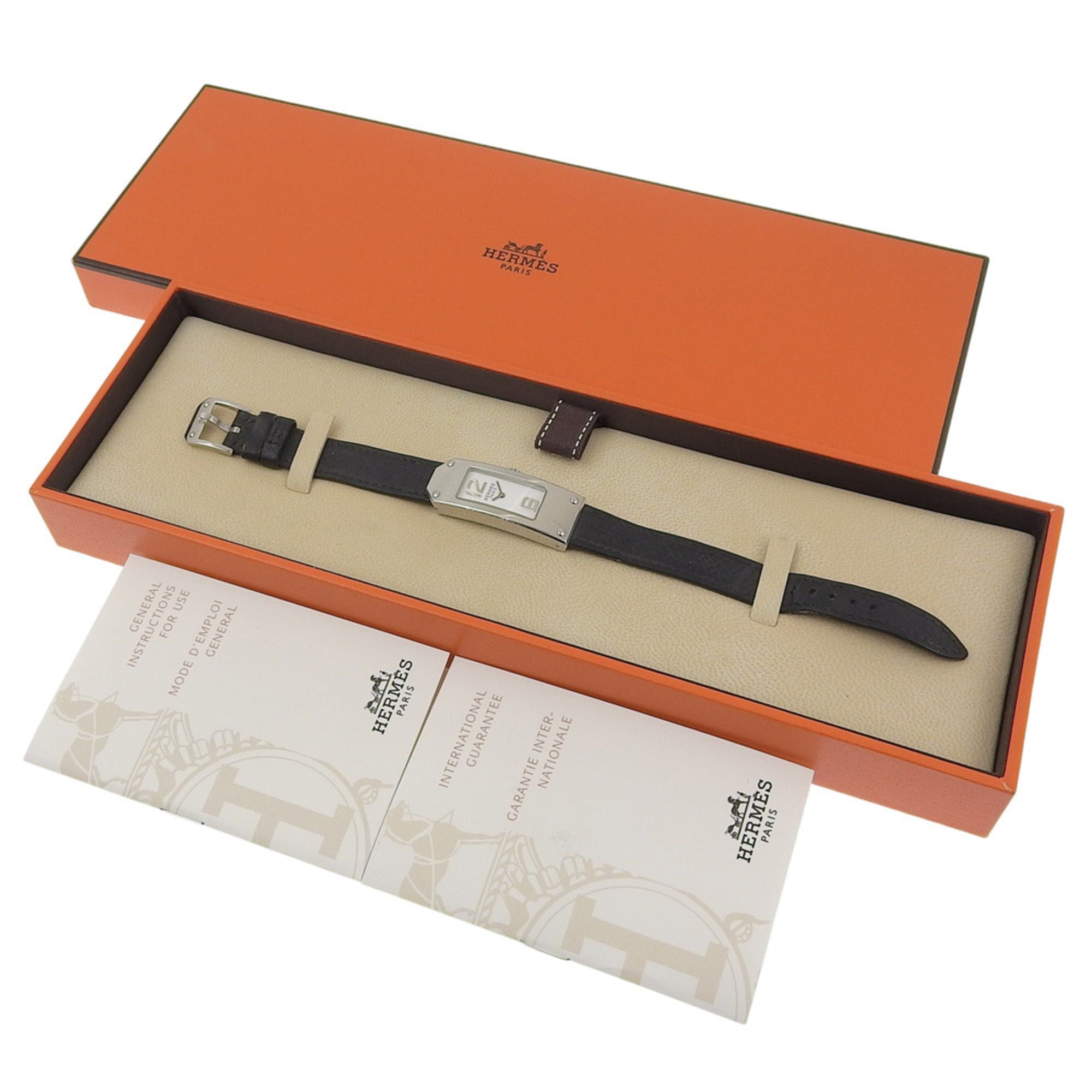 Hermes Hermes Kelly II watch KT1.210, stainless steel, quartz, analog display, white dial, women's watch. Size ONE SIZE - 7 Thumbnail