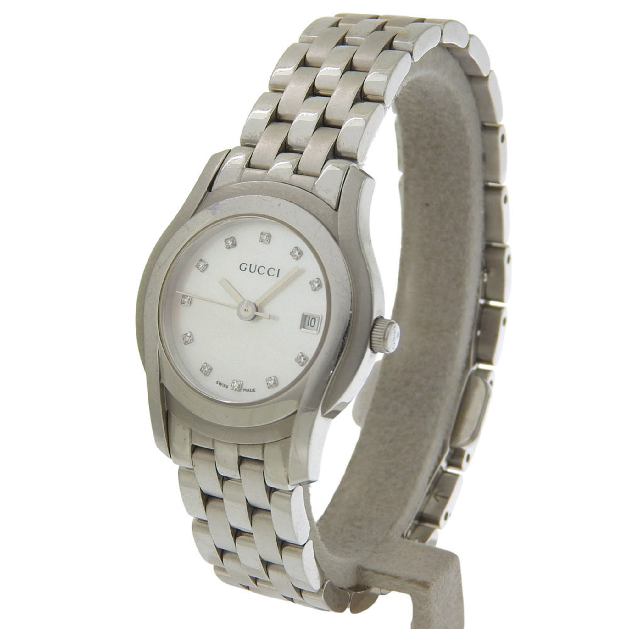Gucci Gucci 5500L Stainless Steel Quartz Analog Watch with White Mother-of-Pearl Dial for Women Size ONE SIZE - 2 Thumbnail