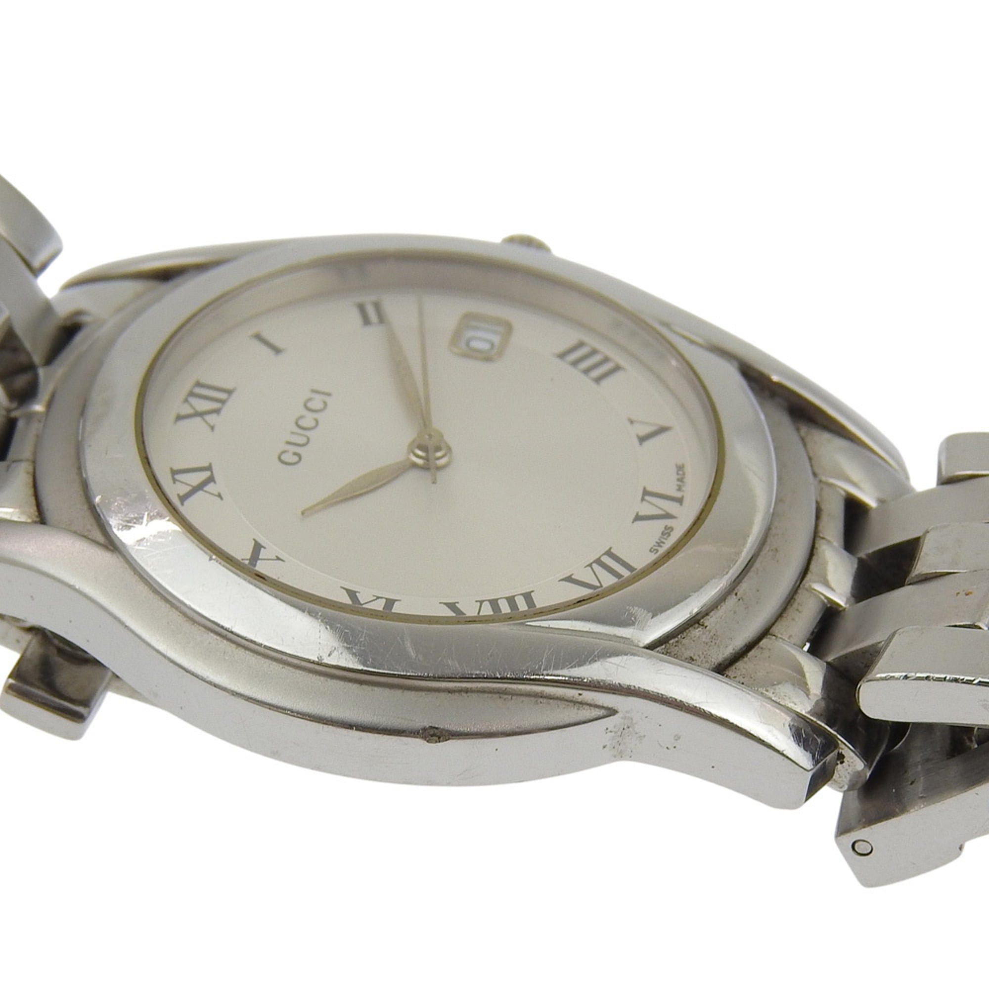 Gucci Gucci 5500M Stainless Steel Watch, Silver, Quartz, Analog Display, Silver Dial, Women's Watch Size ONE SIZE - 7 Thumbnail