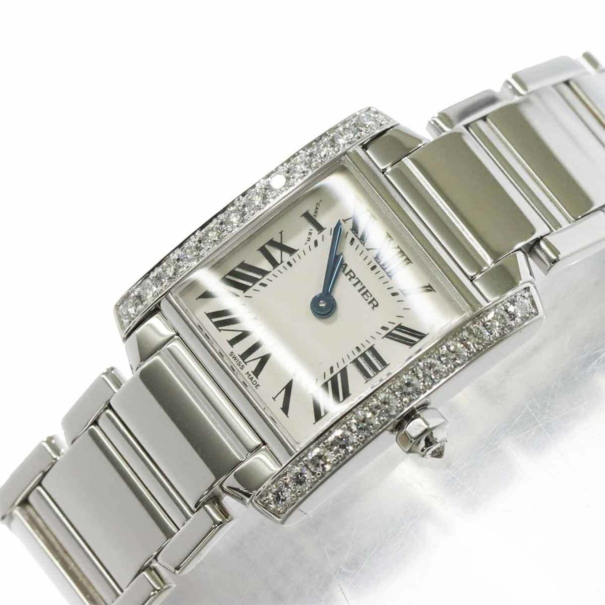 Cartier Cartier Tank Francaise SM WE1002S3 Ladies' Watch, Diamond Bezel, Ivory, 18K White Gold, Quartz. Size ONE SIZE - 7 Thumbnail