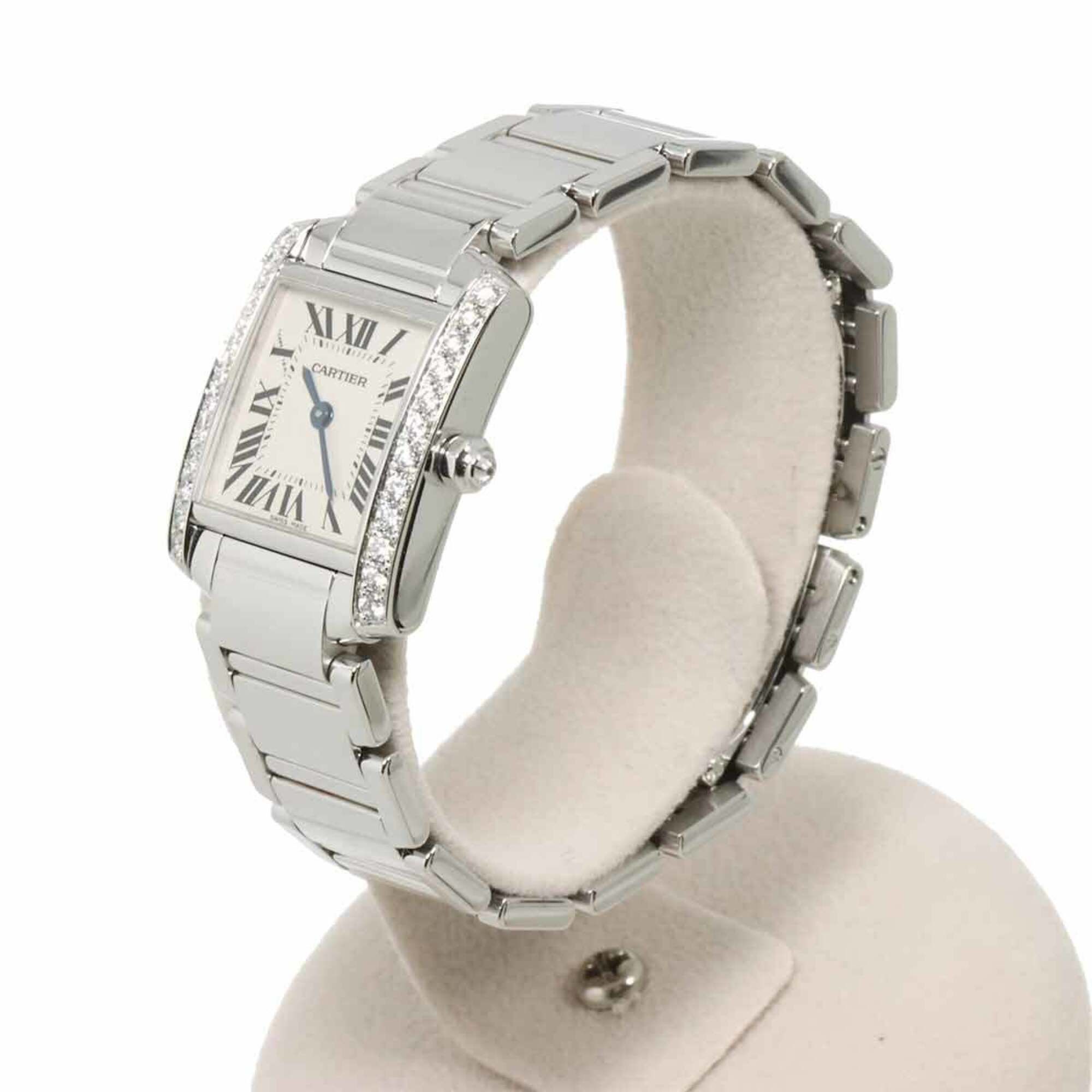 Cartier Cartier Tank Francaise SM WE1002S3 Ladies' Watch, Diamond Bezel, Ivory, 18K White Gold, Quartz. Size ONE SIZE - 2 Thumbnail