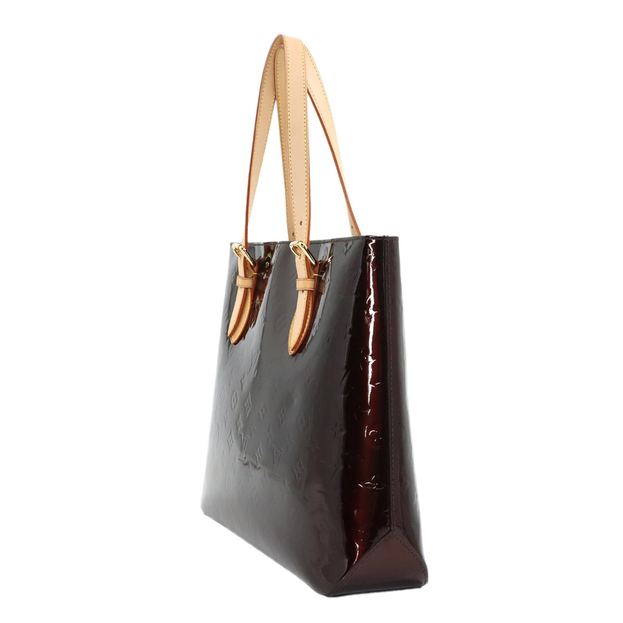 Louis Vuitton Louis Vuitton Monogram Vernis Brentwood Tote Handbag, Leather, Amarante, M91994, Gold Hardware Size ONE SIZE - 3 Thumbnail