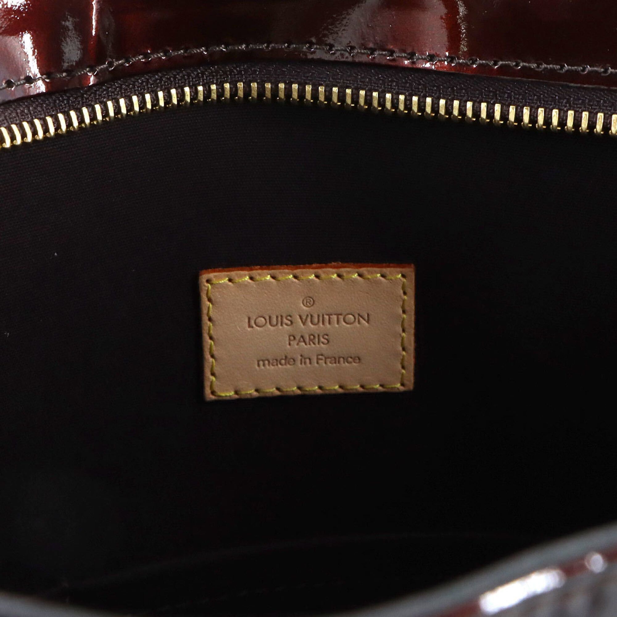 Louis Vuitton Louis Vuitton Monogram Vernis Brentwood Tote Handbag, Leather, Amarante, M91994, Gold Hardware Size ONE SIZE - 7 Thumbnail