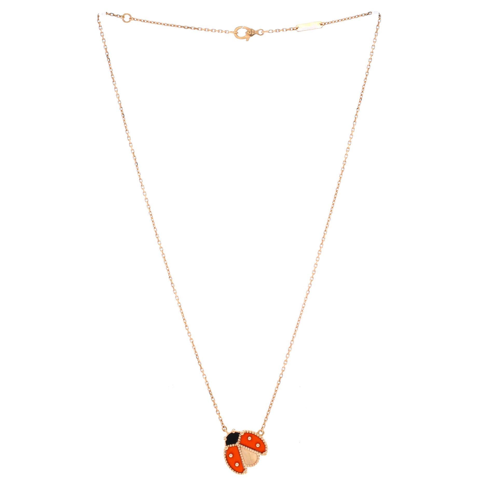 Van Cleef & Arpels Lucky Spring Open Wings Ladybug Pendant Necklace Size ONE SIZE - 3 Thumbnail