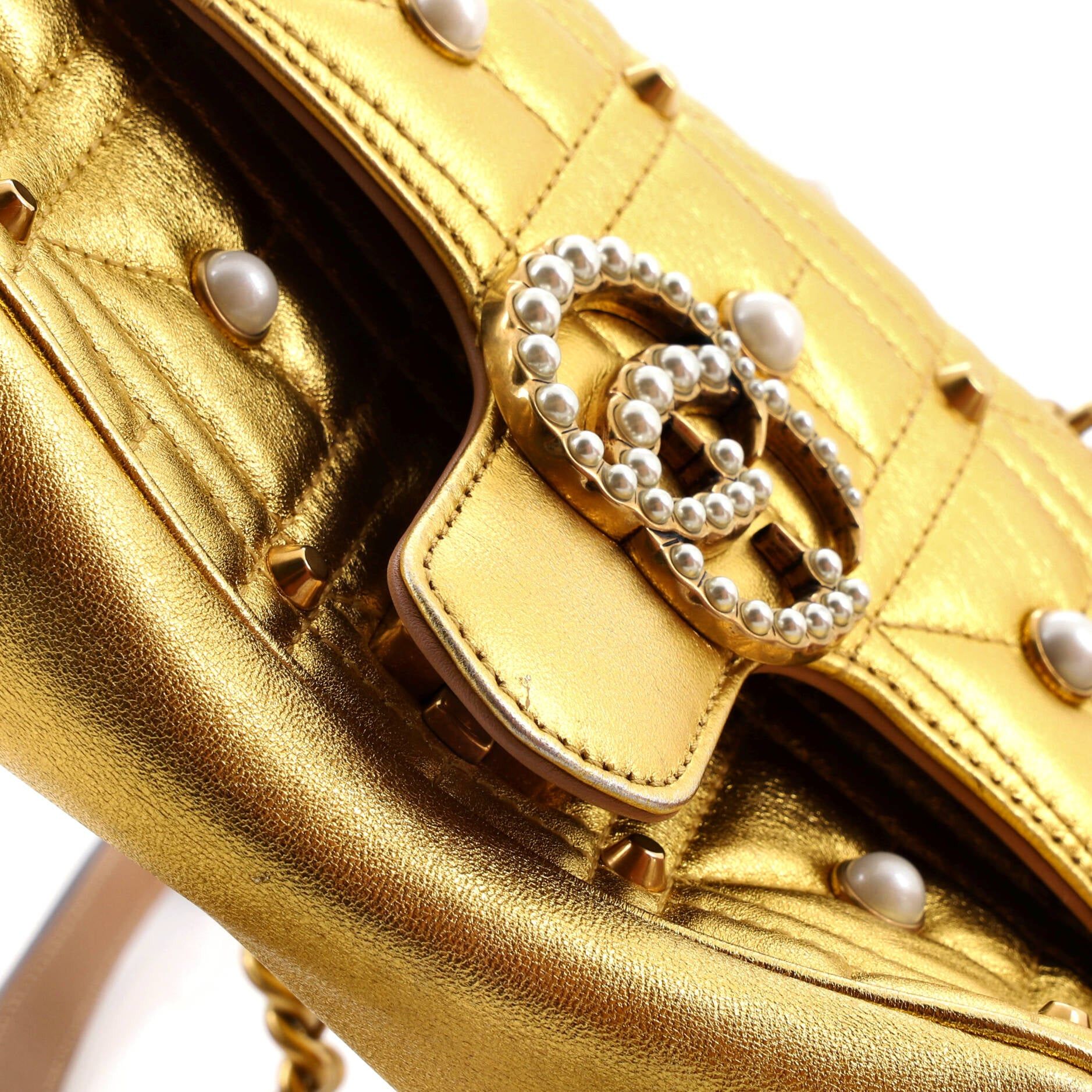 Gucci Pearly GG Marmont Flap Bag Size ONE SIZE - 7 Thumbnail