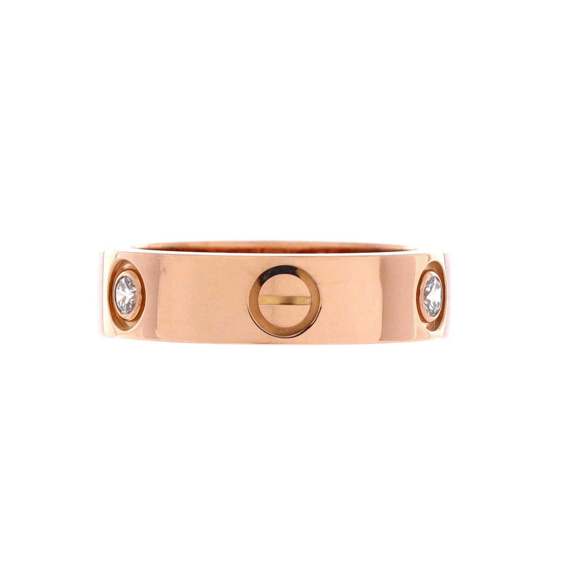 Cartier Love 3 Diamonds Band Ring Size ONE SIZE - 3 Thumbnail