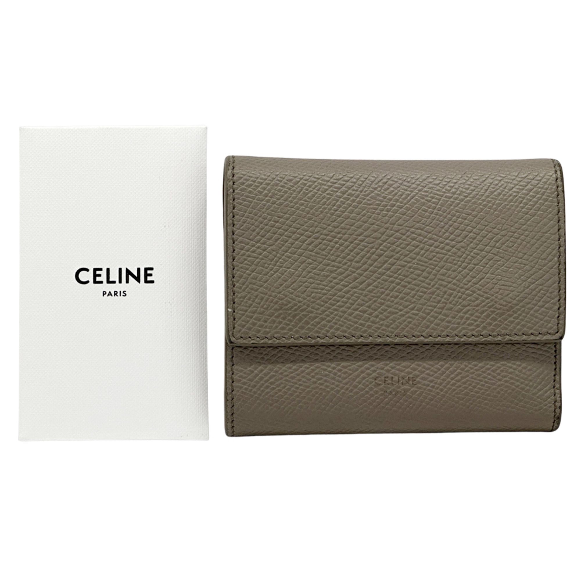 Celine Celine Women's Tri-fold Wallet, Leather, Small Gray, Mini Wallet Size ONE SIZE - 8 Thumbnail