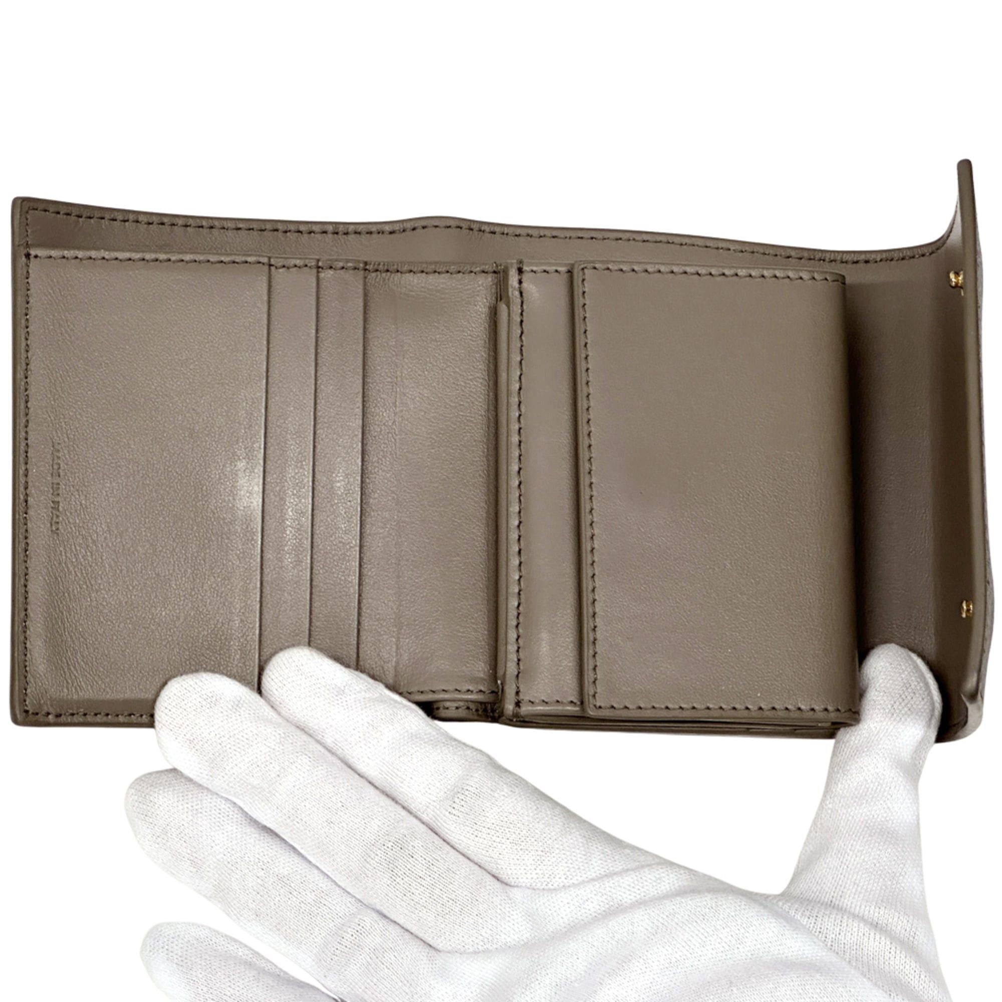 Celine Celine Women's Tri-fold Wallet, Leather, Small Gray, Mini Wallet Size ONE SIZE - 5 Thumbnail