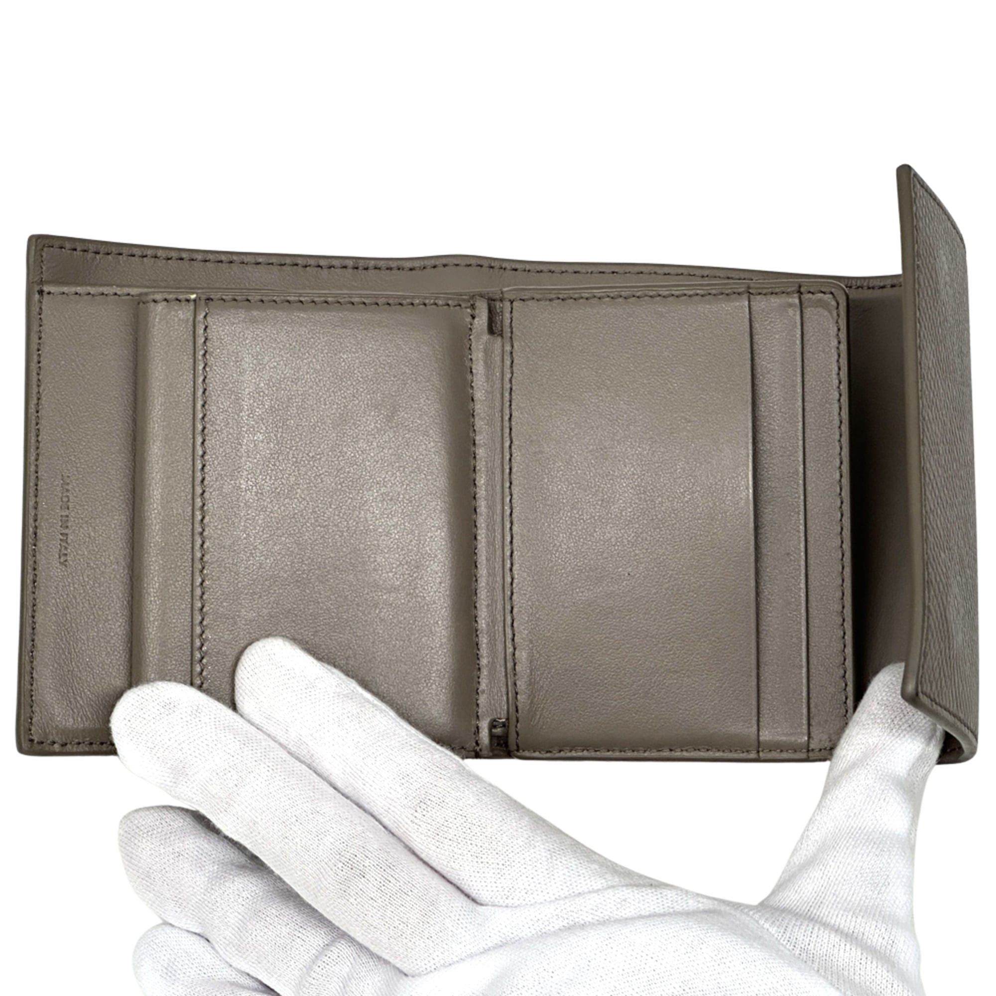 Celine Celine Women's Tri-fold Wallet, Leather, Small Gray, Mini Wallet Size ONE SIZE - 6 Thumbnail