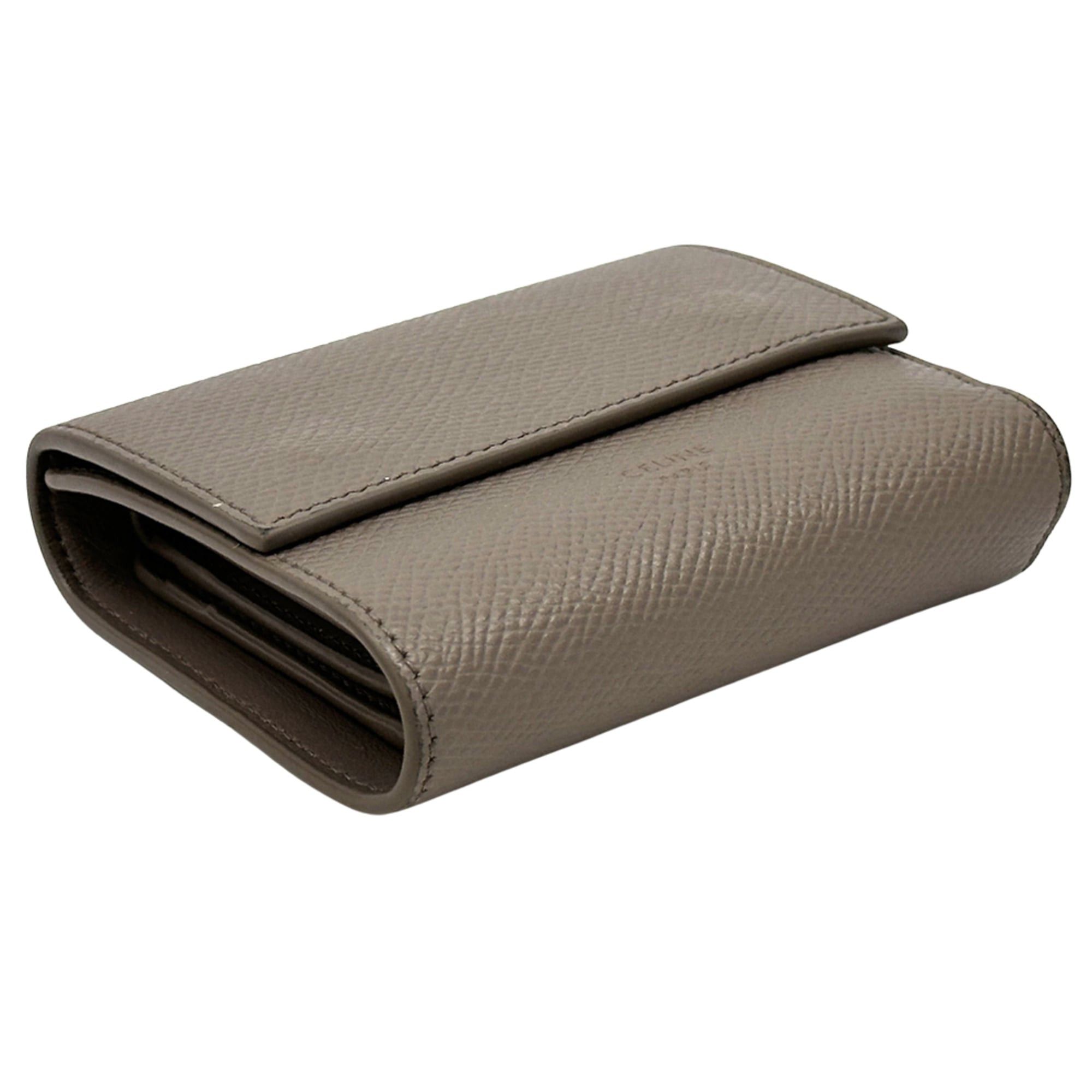 Celine Celine Women's Tri-fold Wallet, Leather, Small Gray, Mini Wallet Size ONE SIZE - 3 Thumbnail