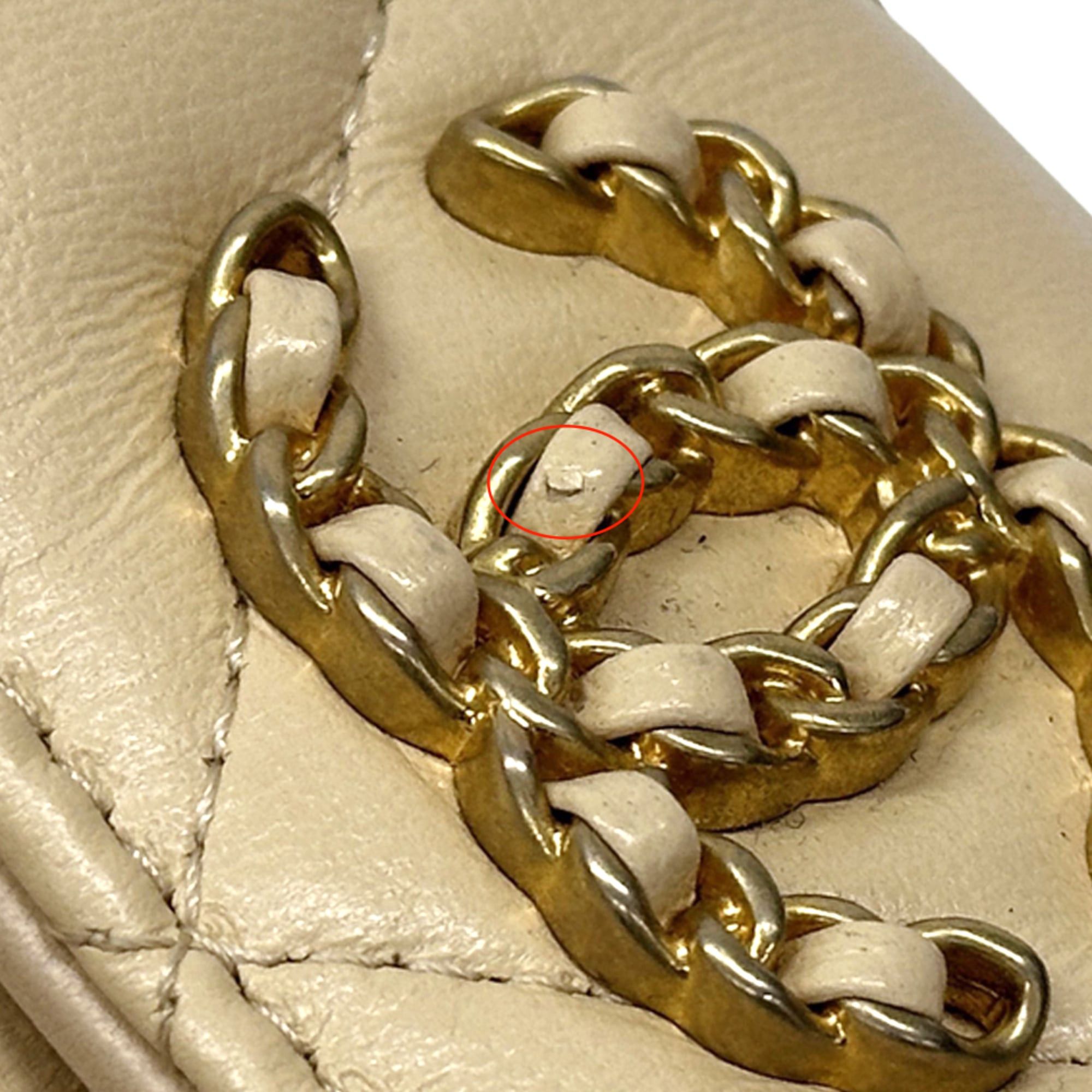 Chanel Chanel Wallet 19 Women's Brand Bi-fold Lambskin Beige Gold Hardware Coco Mark Matelassé Tri-fold Size ONE SIZE - 10 Thumbnail