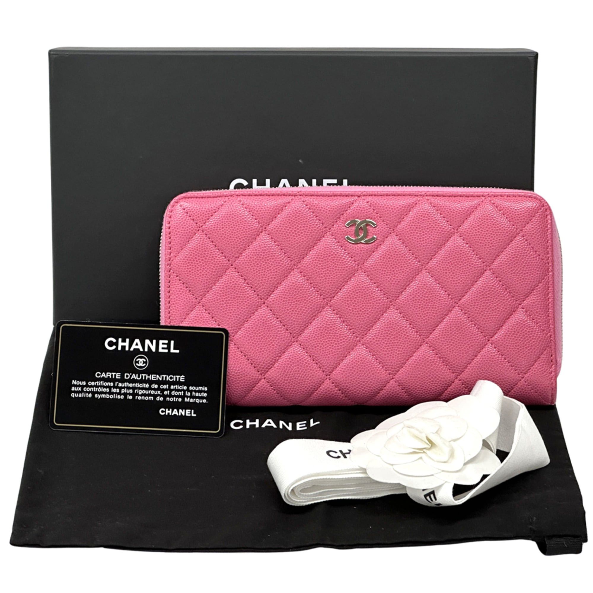 Chanel Chanel Matelassé Women's Long Wallet, Caviar Leather, Pink, Gold Hardware, Round Zipper Size ONE SIZE - 8 Thumbnail