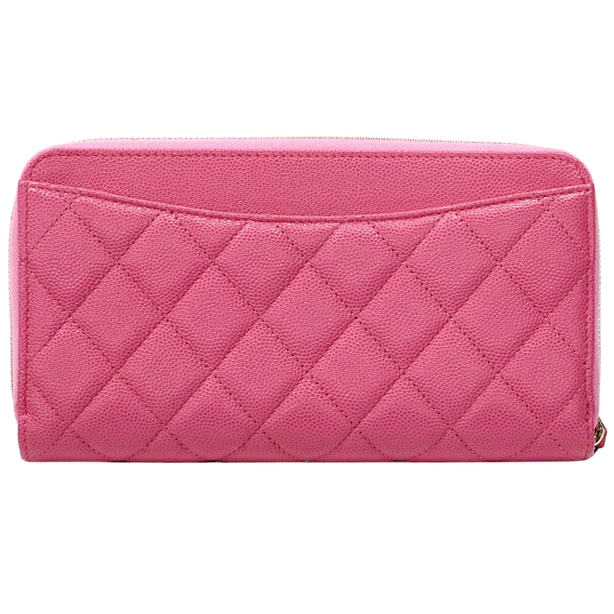 Chanel Chanel Matelassé Women's Long Wallet, Caviar Leather, Pink, Gold Hardware, Round Zipper Size ONE SIZE - 2 Thumbnail
