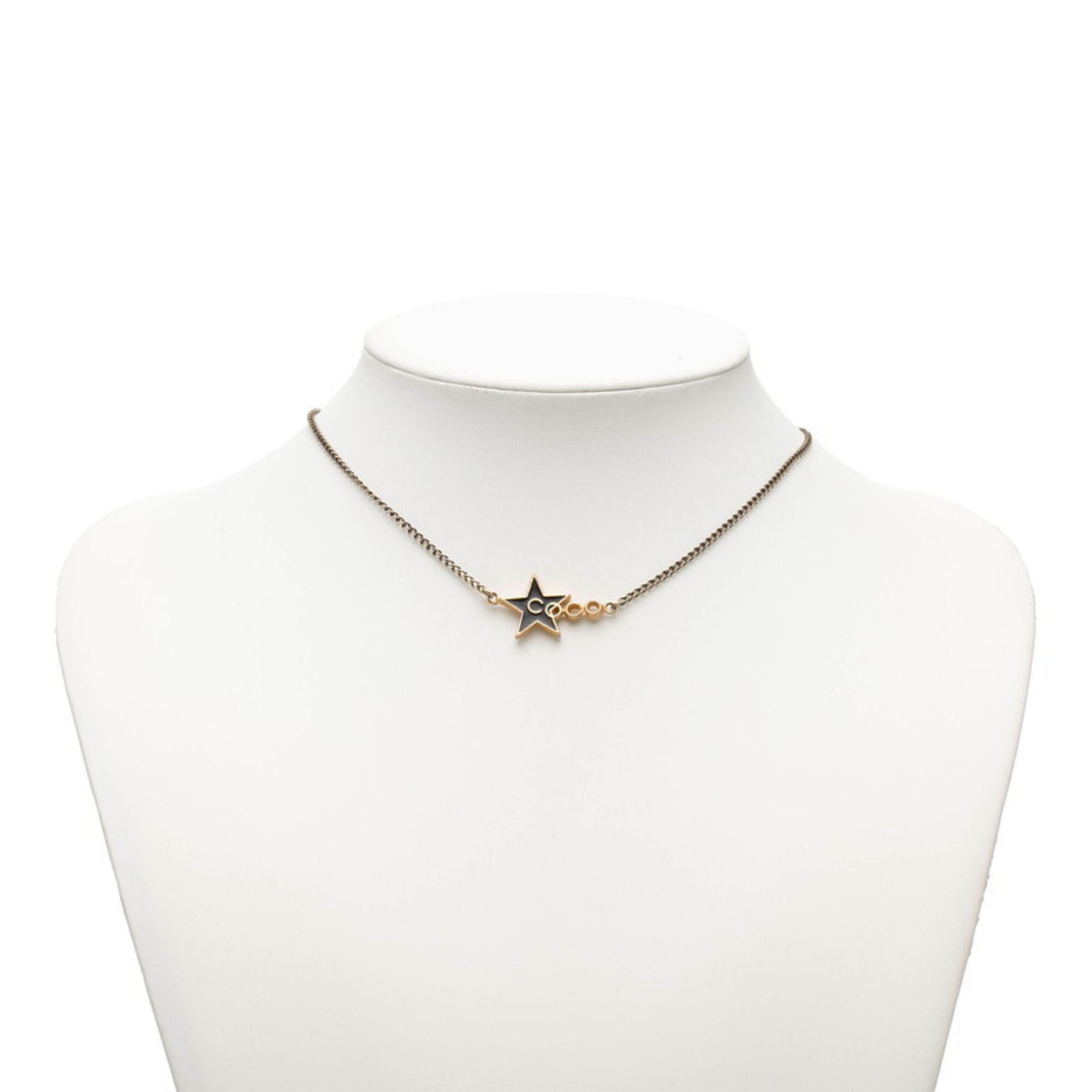 Chanel Chanel COCO Star Motif Necklace, Gold and Black Plated, Women's. Size ONE SIZE - 5 Thumbnail