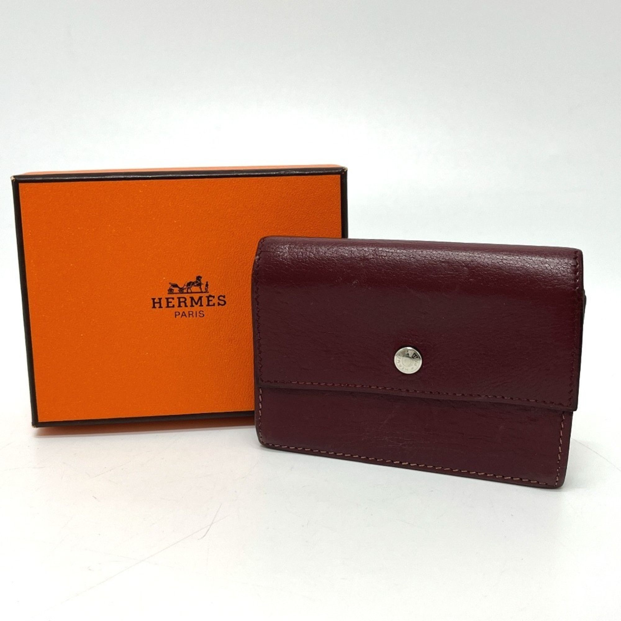 Hermes Hermes Sellier Business Card Holder, Leather, Women's, Rouge H, Silver Hardware Size ONE SIZE - 13 Thumbnail