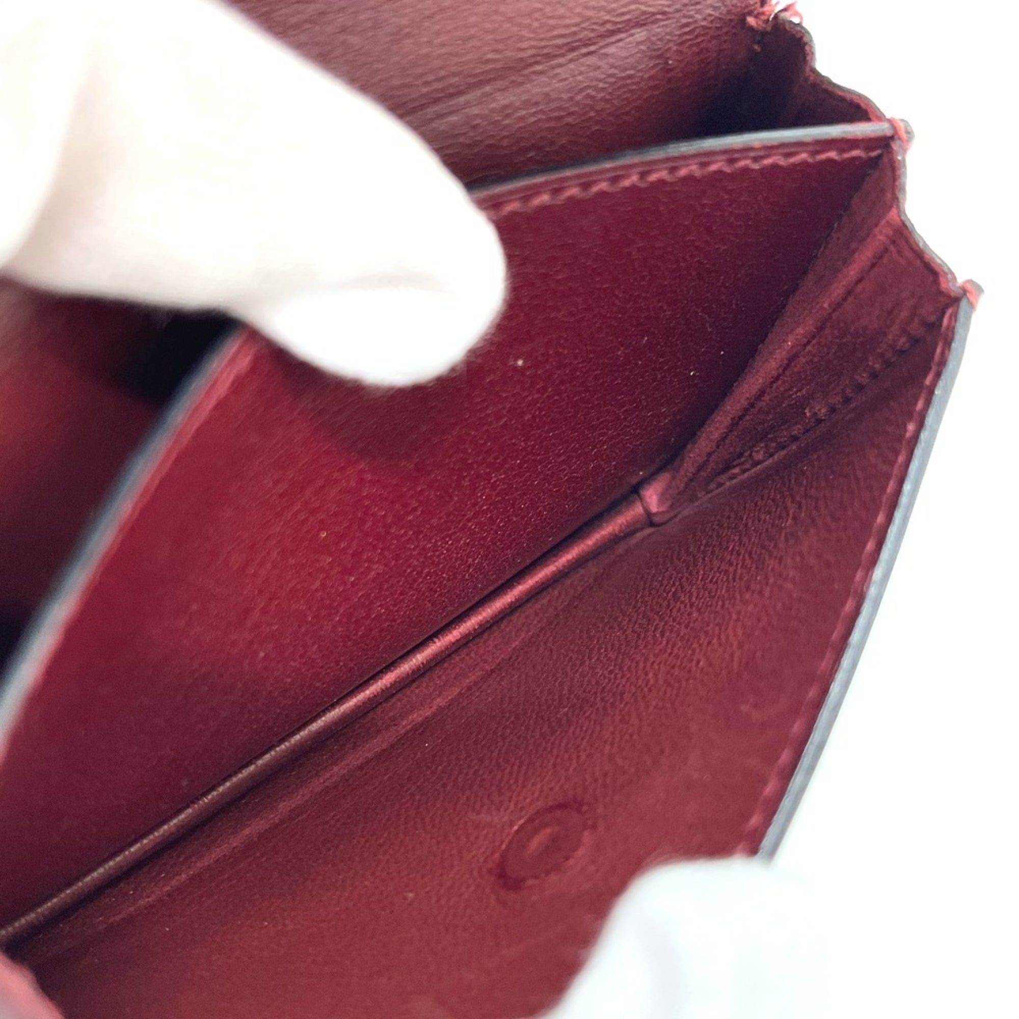 Hermes Hermes Sellier Business Card Holder, Leather, Women's, Rouge H, Silver Hardware Size ONE SIZE - 9 Thumbnail